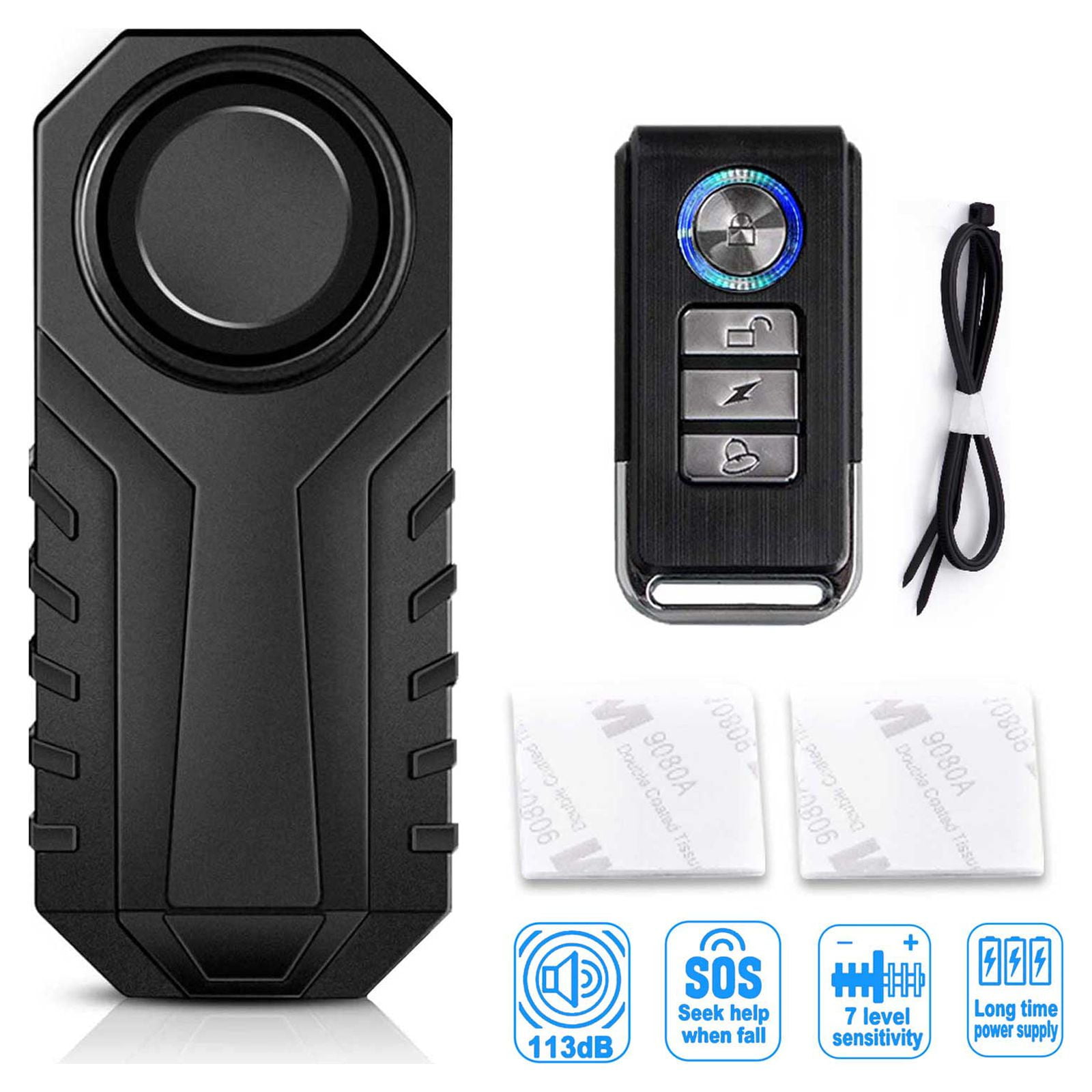 GreenCycle Bike Alarm with Remote, Anti-Theft Vibration Motion Sensor for Bicycle and Electric Scooter (1 Pack, 3.7 in x 1.6 in x 0.8 in) lq4l6