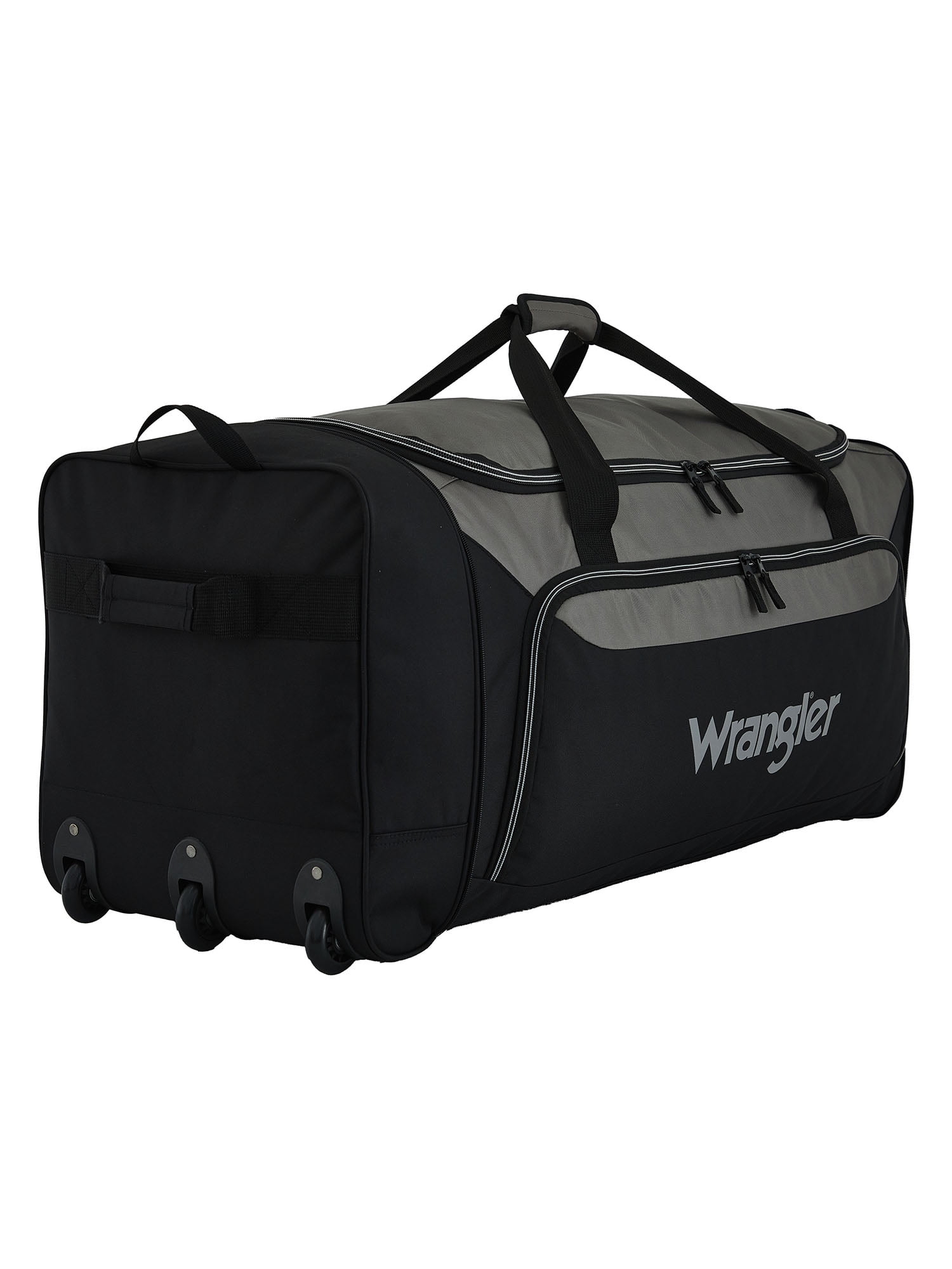 Wrangler Jumbo Collapsible 3-Wheel Rolling Locker Duffel (Black, 36 in) v1d3u