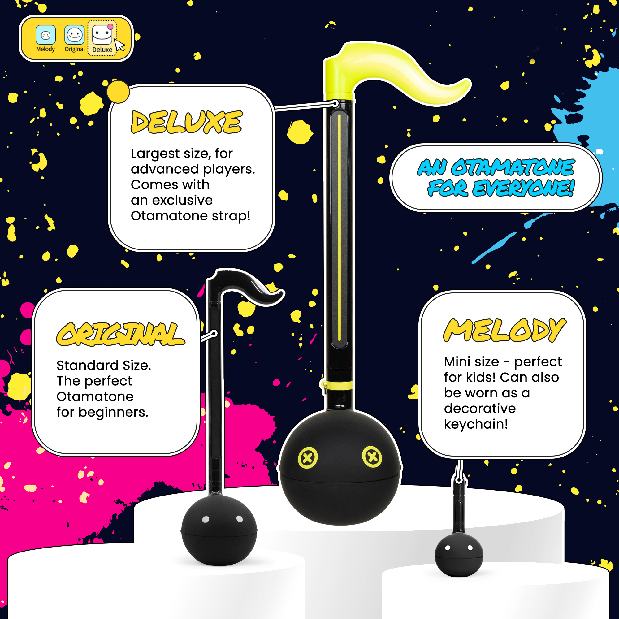 Otamatone Deluxe Electronic Musical Instrument Portable Synthesizer (Lime Green/Black, 17 in) ksvmx