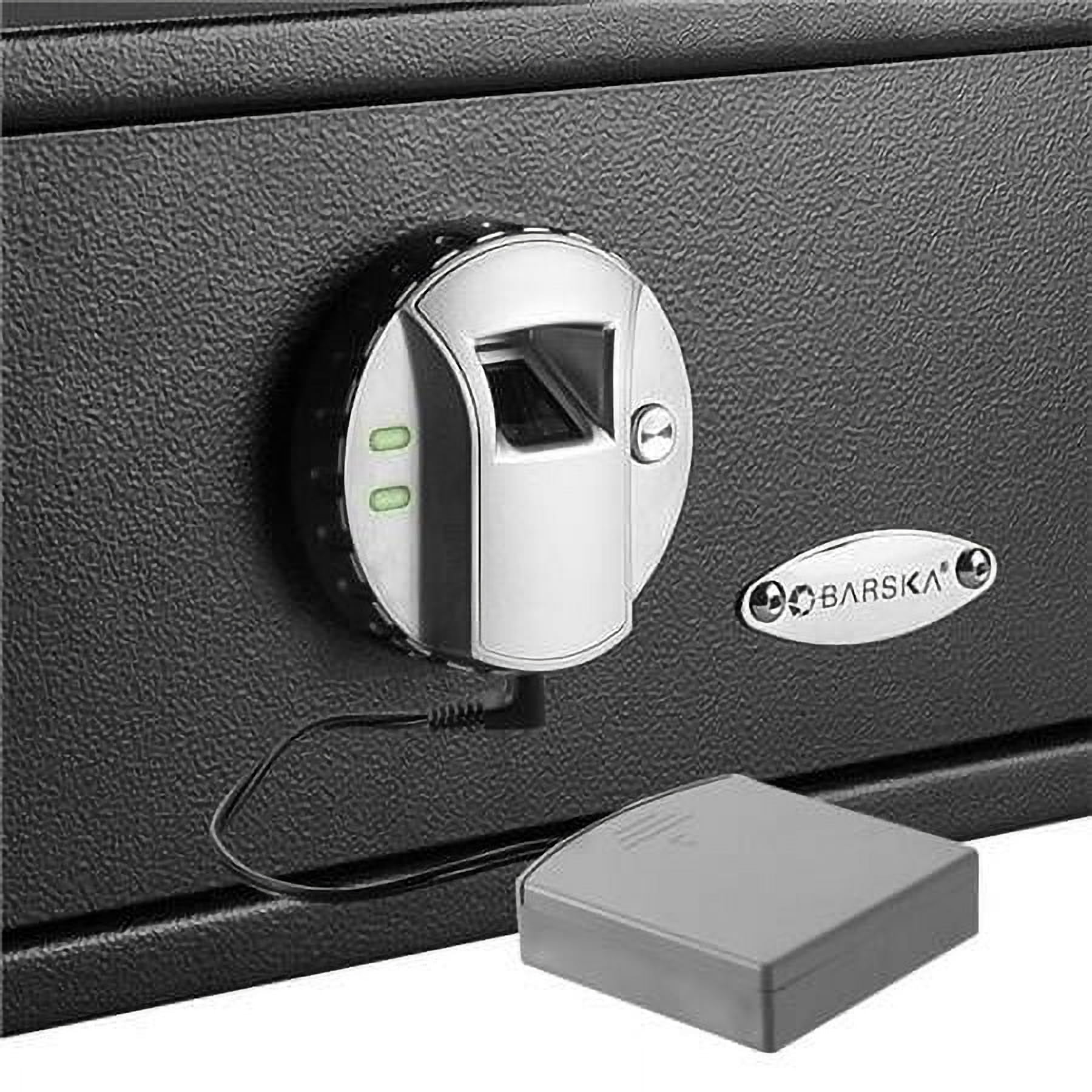 Barska Electronic Safe External Battery Pack for Biometric Safes (Black, 7 in) ixw1y