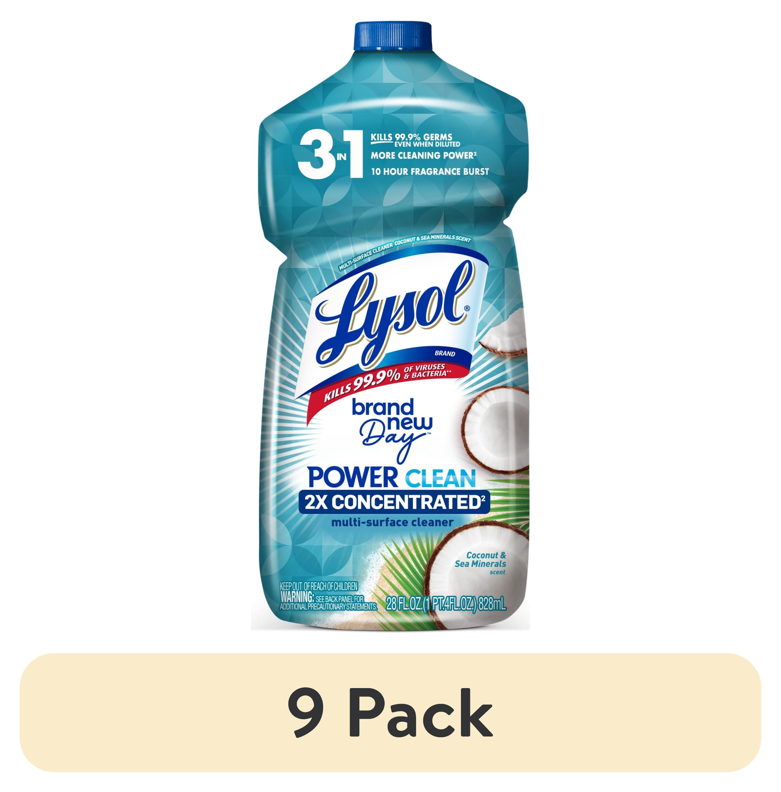 Lysol Multi-Surface Disinfectant Cleaner, Concentrated Floor and Kitchen Solution (Coconut & Sea Minerals, 9 Pack, 28 fl oz) oa3ku