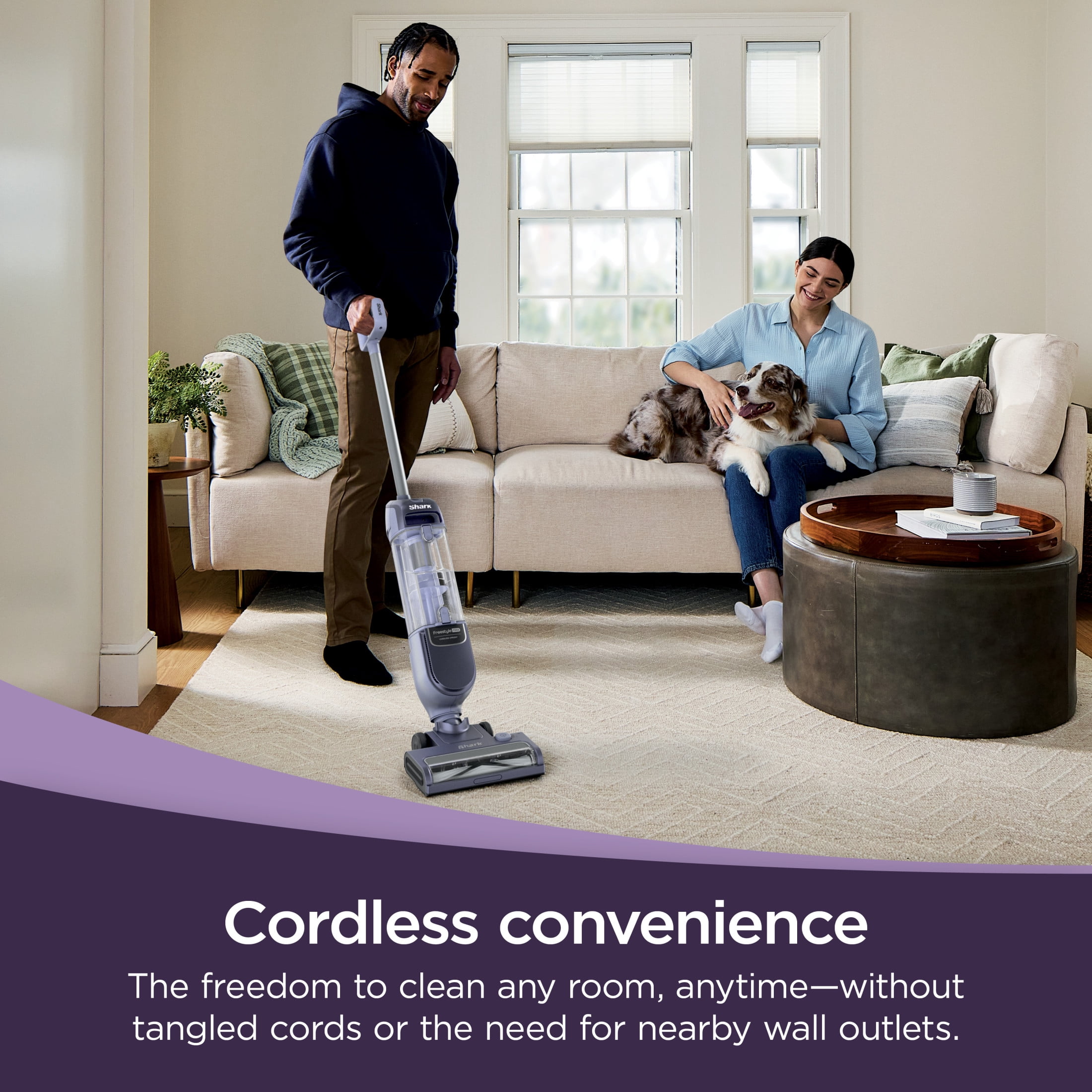 Shark Freestyle Max Cordless Stick Vacuum for Carpet and Hardwood Floors (Purple, 7 lb) gcy8x
