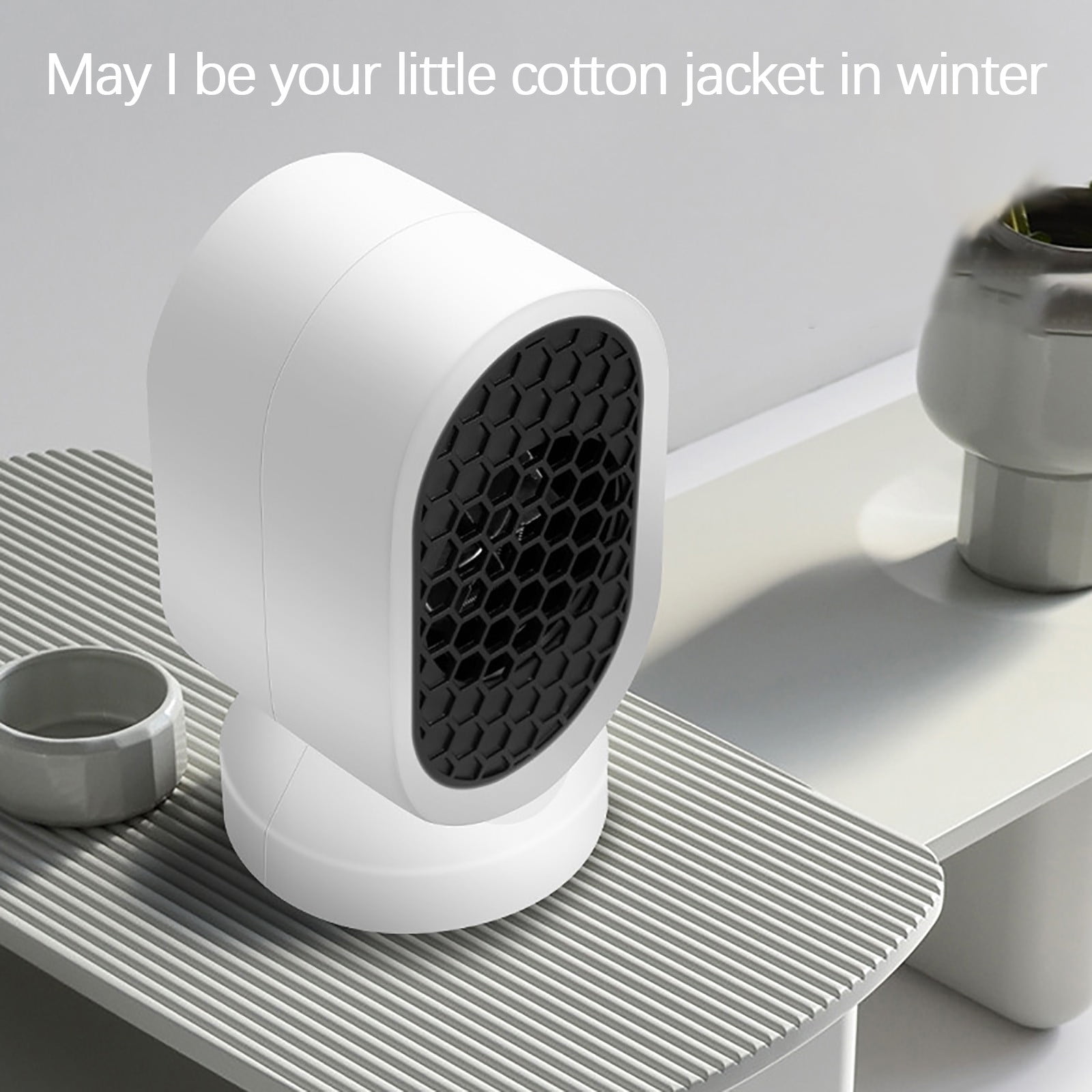 Btomtd 400W Portable Electric Space Heater for Indoor Use, Silent Desktop Heater for Bedroom and Office (White, 1 Unit) qnird
