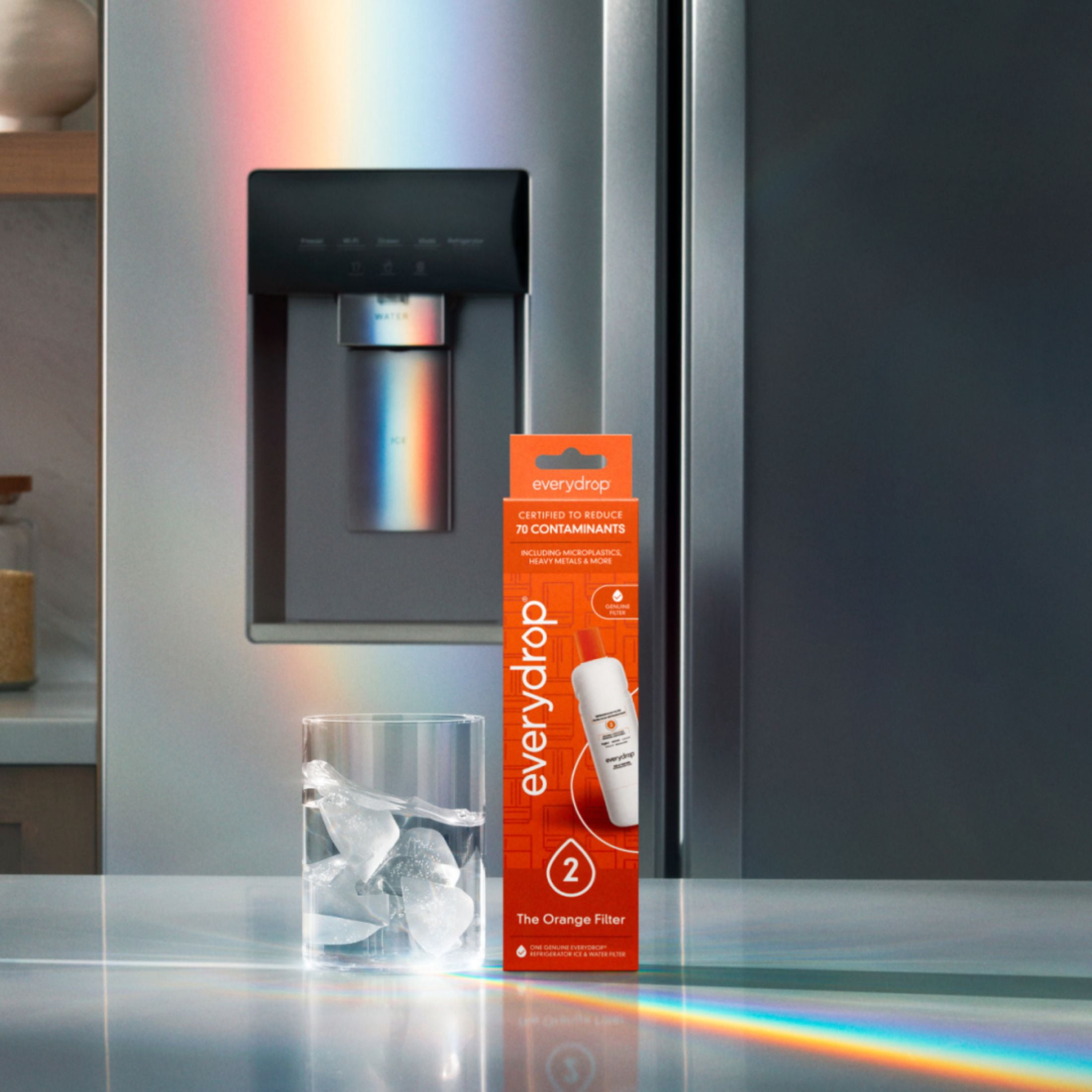 Everydrop by Whirlpool Refrigerator Water Filter 2 (EDR2RXD1, Single-Pack, Orange) sdevo