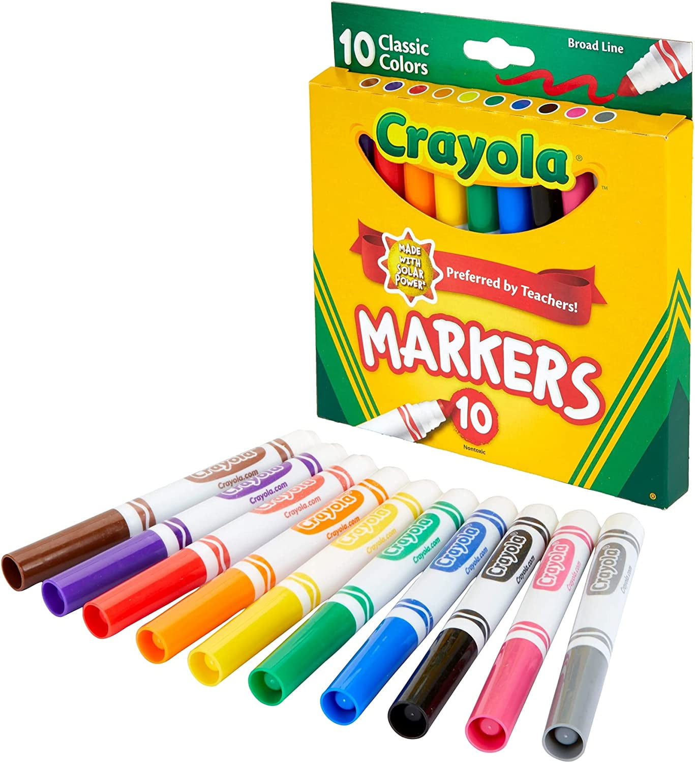 Crayola Classic Broad Line Markers, Non-Washable Art Supplies (Assorted Colors, 20 Count) vx8mq