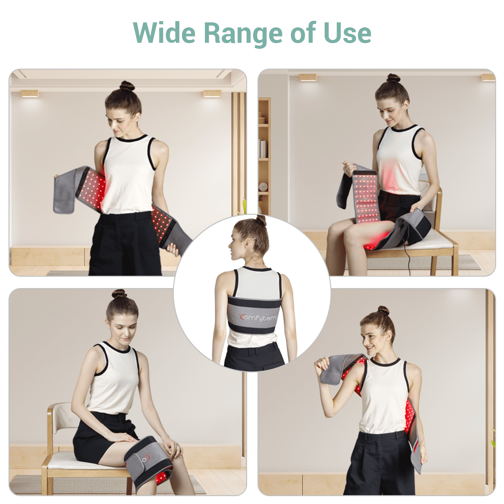 Comfytemp Red Light Therapy Pad for Back and Waist (Red, 50 in x 8 in) 29e53