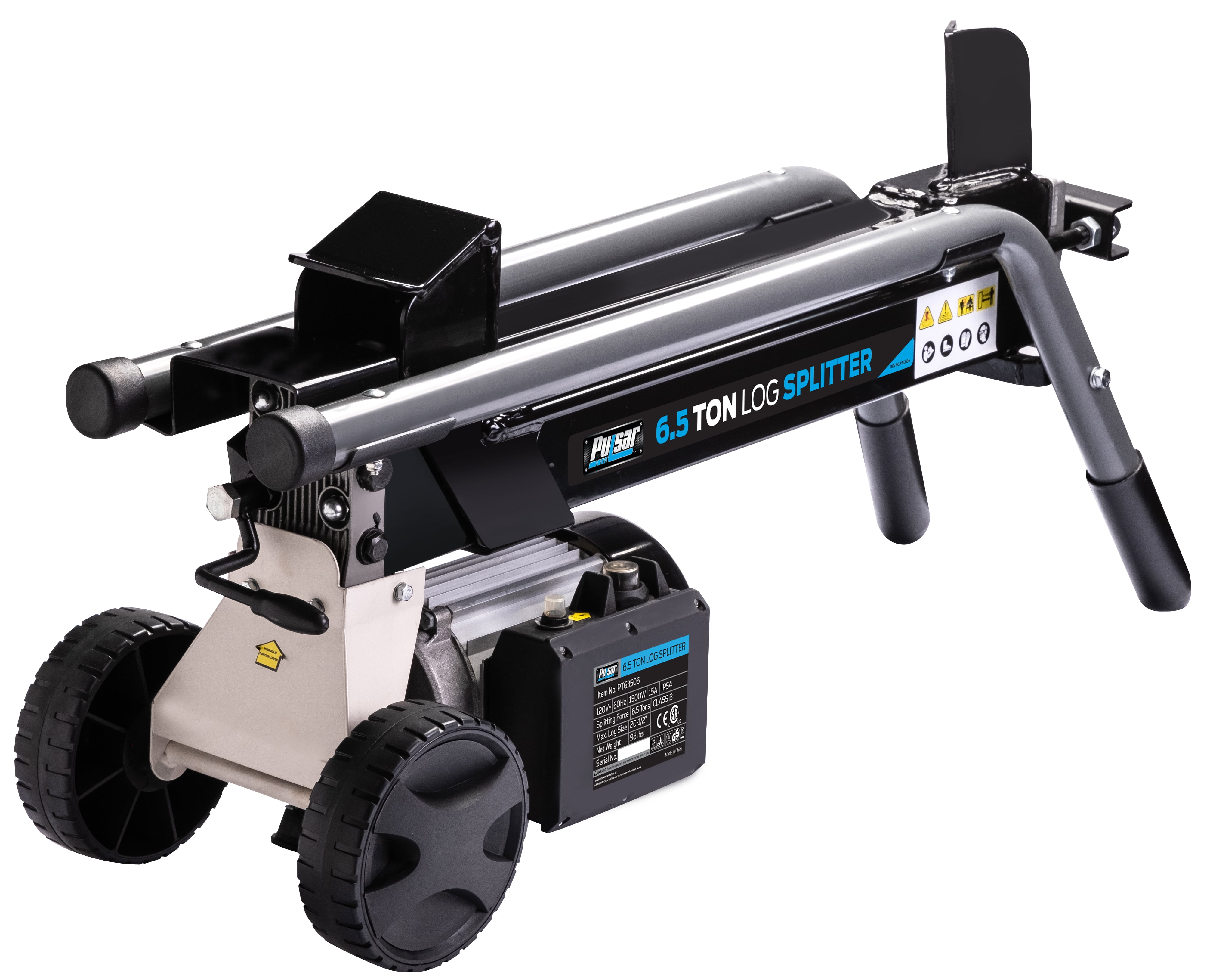 Pulsar 6.5 Ton Electric Log Splitter (Grey, 20.5 in Length Capacity) y9zac