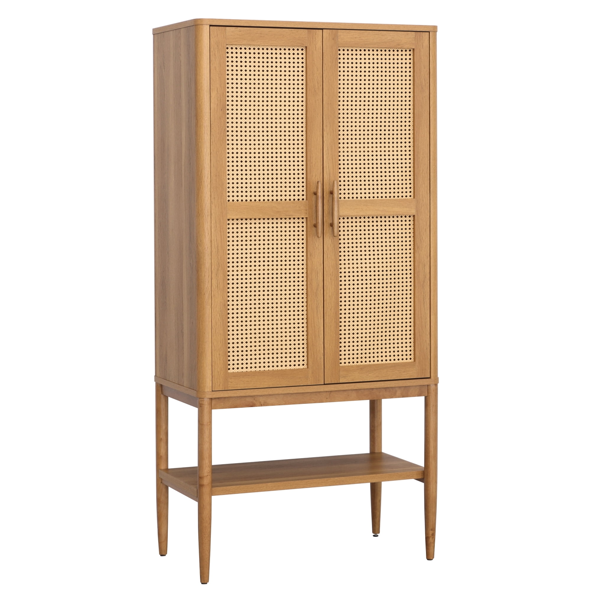 Better Homes & Gardens Springwood Caning Storage Accent Cabinet (Light Honey, 31.5 in x 18.03 in x 65.98 in) p5jwz