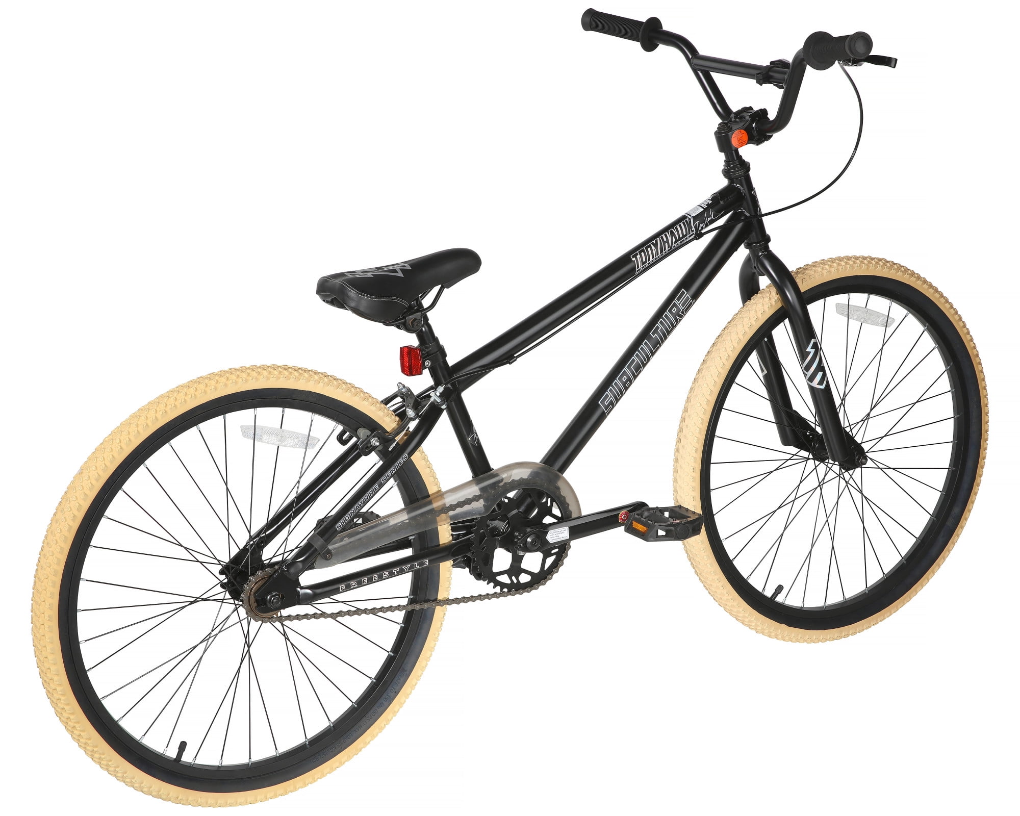 Tony Hawk Dynacraft BMX Bike Durable Steel Frame Performance Freestyle Bicycle (Black, 24 in) vzx5x
