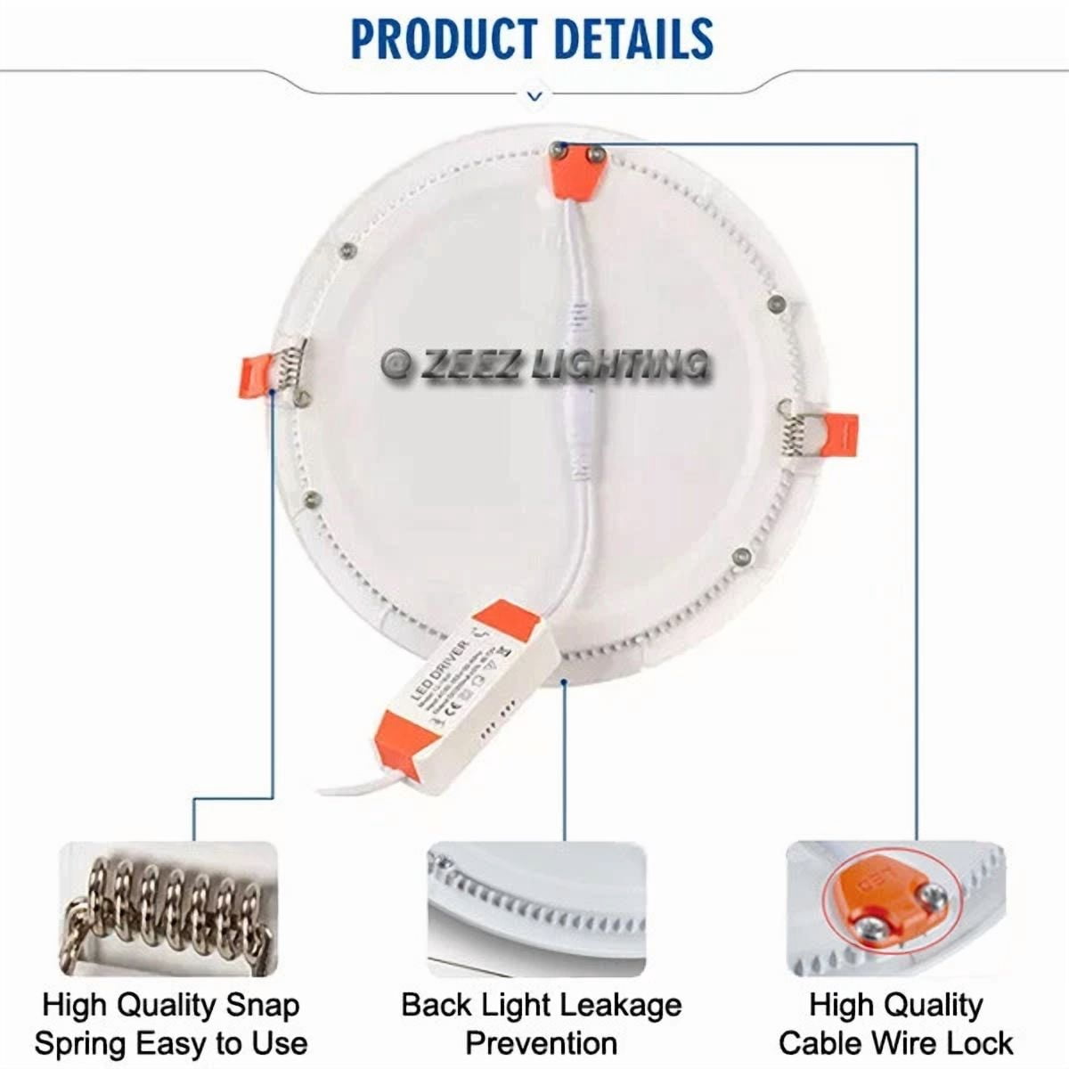 Knack 6W 4-Inch Round LED Recessed Ceiling Light Slim Wafer Panel (Natural White, 4 in) j25xu
