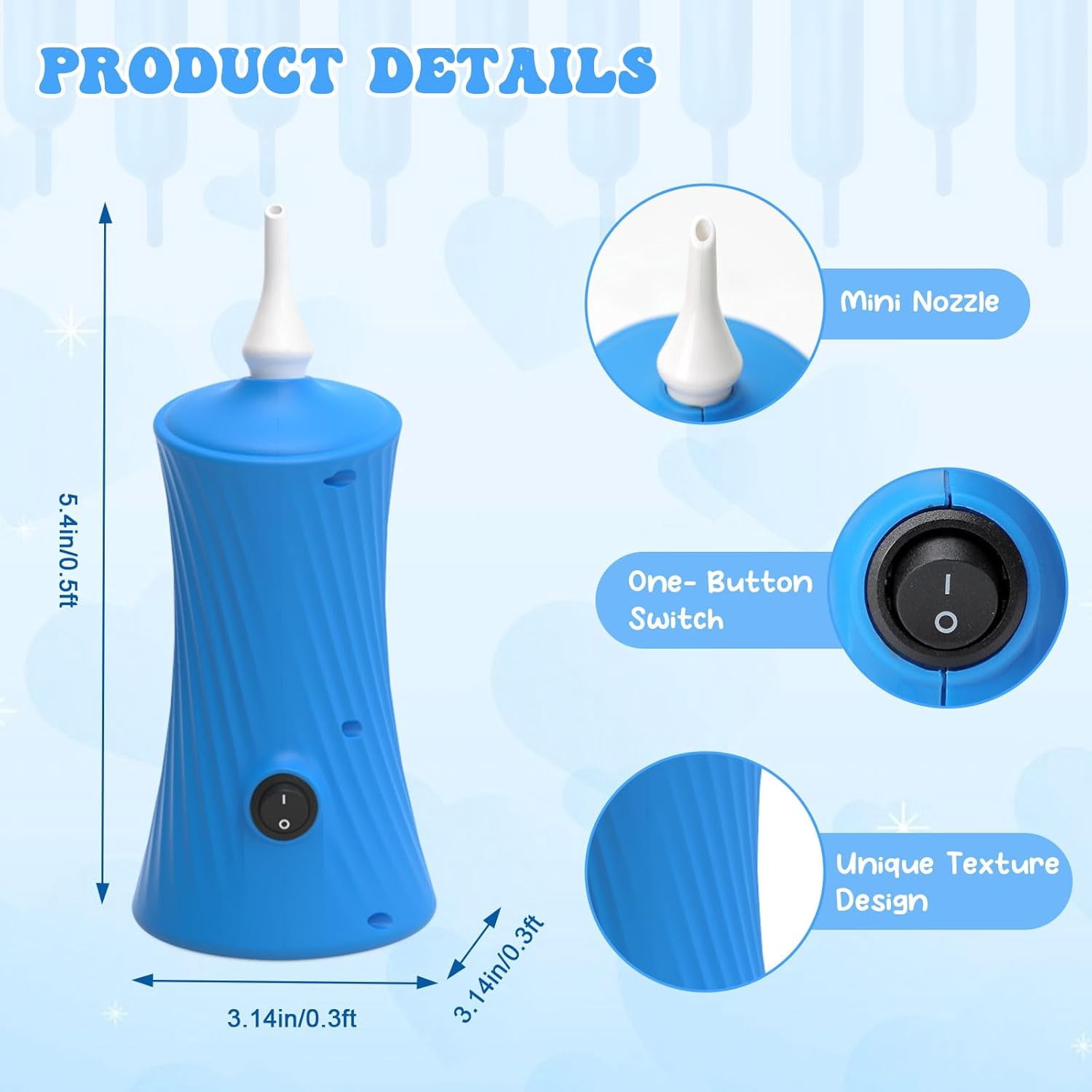 206 Electric Balloon Pump Portable Air Inflator for Party Decorations (1 Unit) 179nk