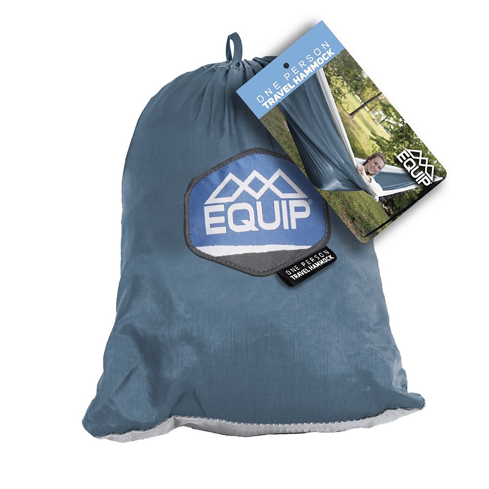 Equip 1P Travel Hammock Lightweight Portable Camping Gear (Blue Steel/Stone, 116 in x 59 in) 2zrpp