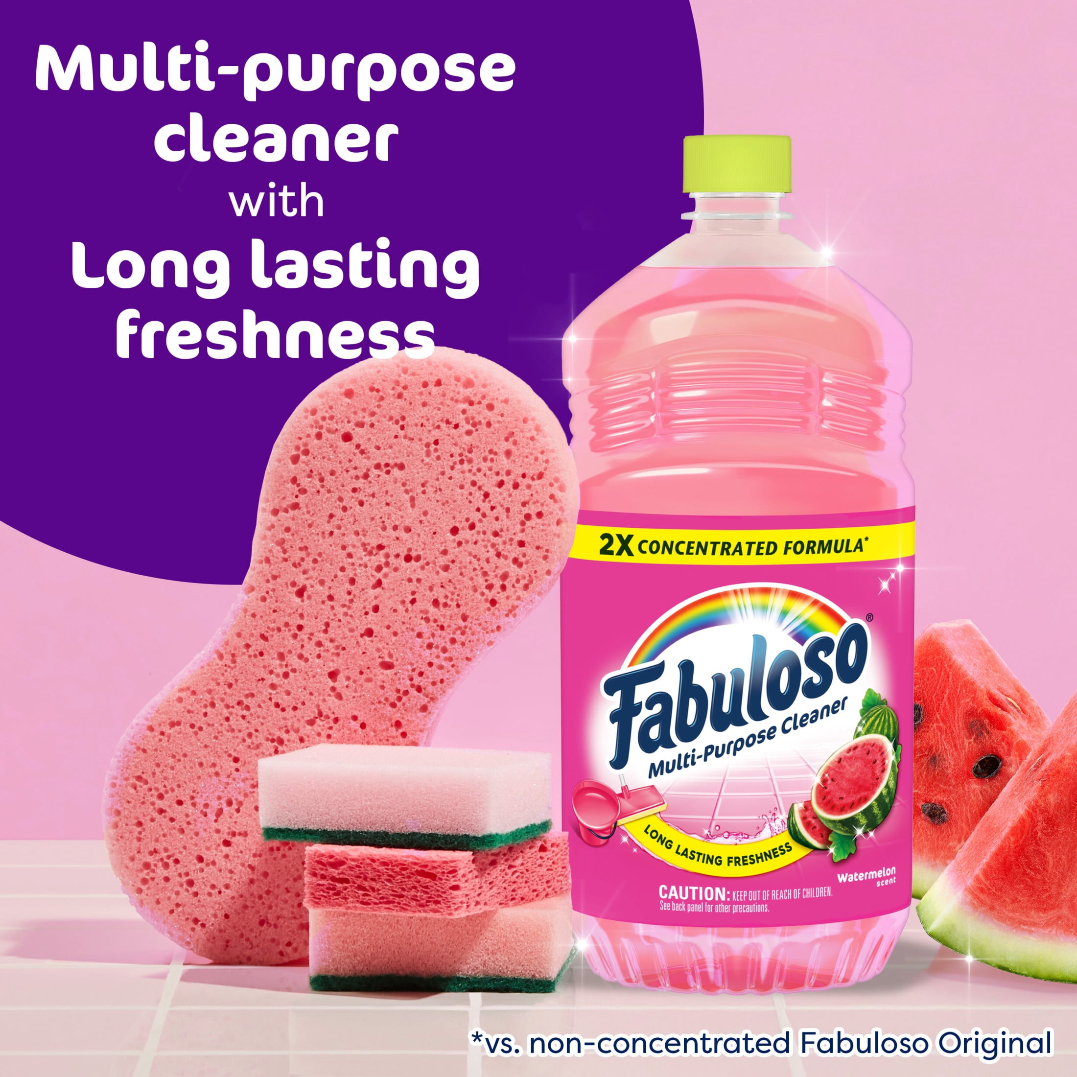 Fabuloso 2X Multi-Purpose Cleaner, Concentrated Surface & Floor Cleaner, Watermelon Scent (56 fl oz) 7ene5
