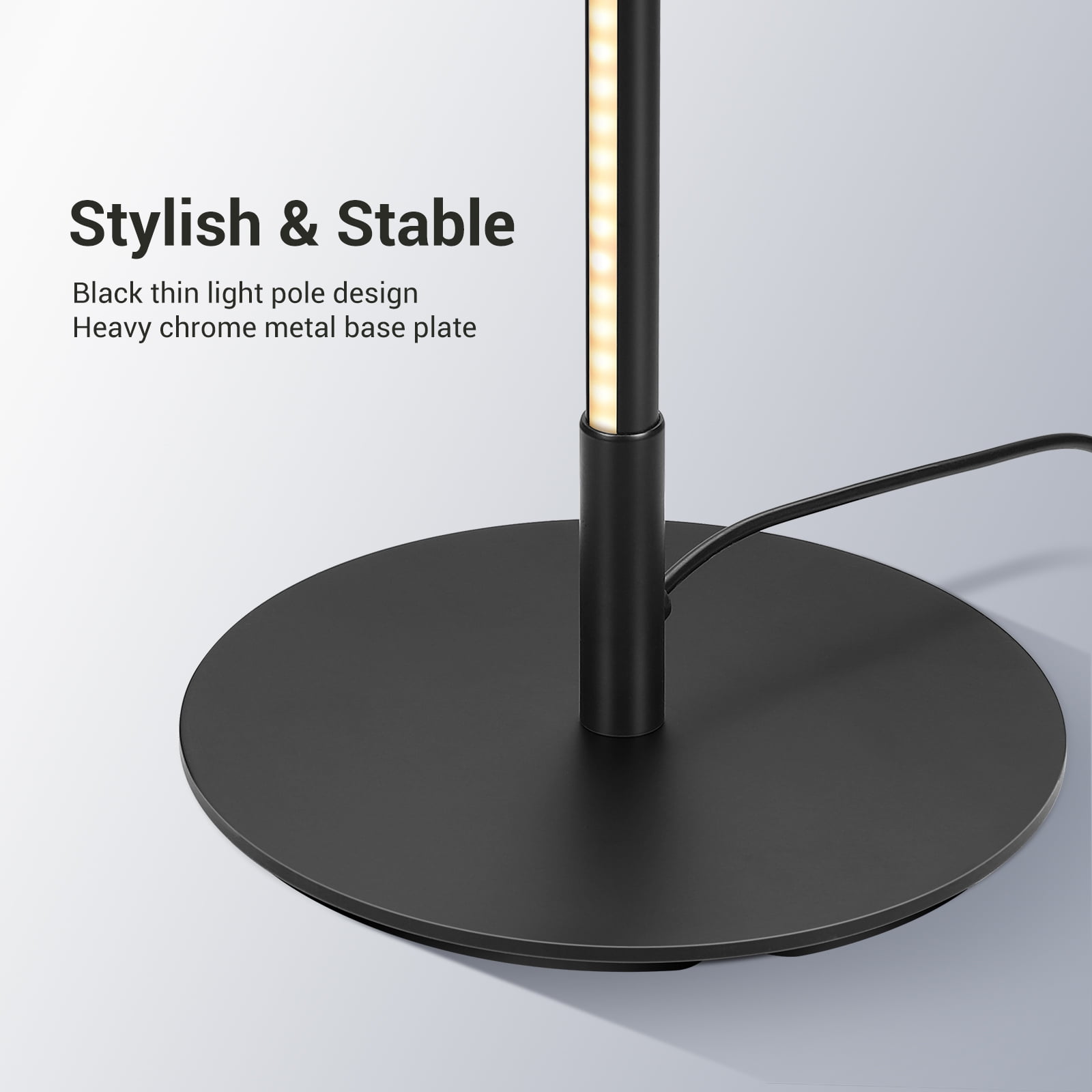 DEWENWILS LED Corner Floor Lamp Set of 2, Minimalist Dimmable Standing Mood Lighting for Living Room and Bedroom (Black, 57.5 in) 18j9d