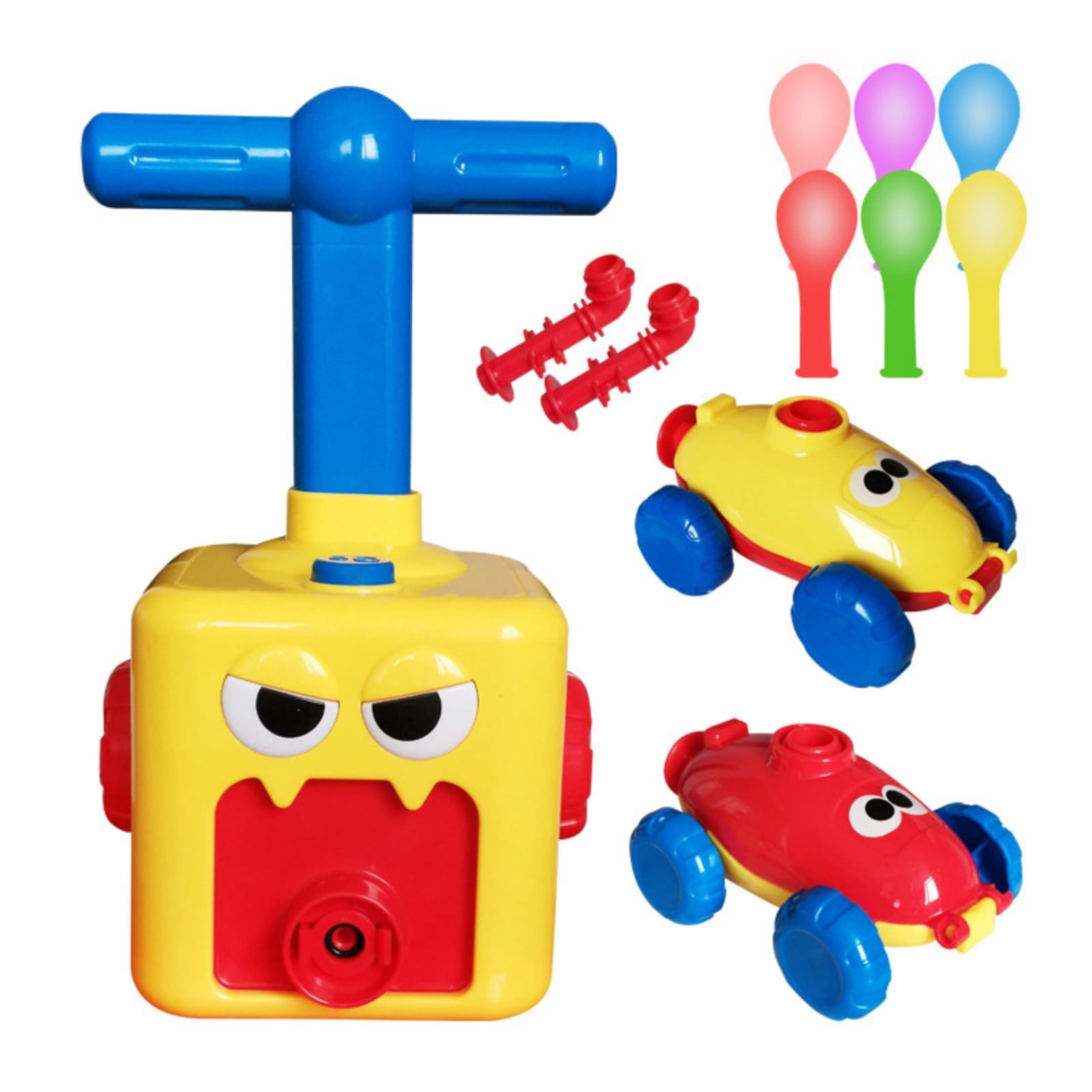 XUYAN Balloon Powered Car Inertial Power Racer Educational Science Toy (Yellow, 1 Pack) r7khj