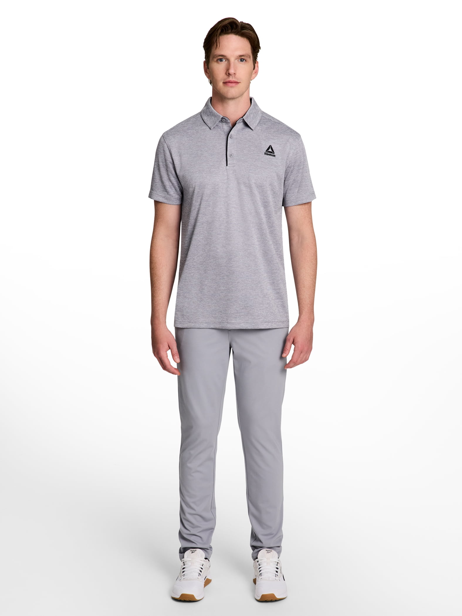 Reebok Men's Performance Polo Shirt Moisture-Wicking Active Athletic Top (Black, S) 4g113