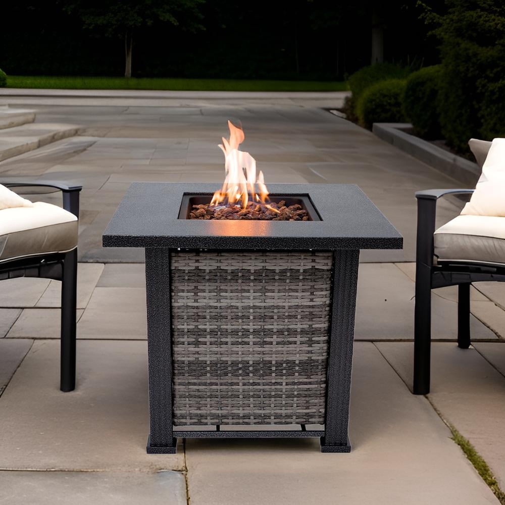 Sol Living Adana 28 in Outdoor Propane Fire Pit Table (Grey, 28 in x 28 in x 24.4 in) 005sh