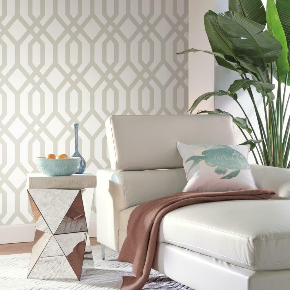RoomMates Gazebo Lattice Peel and Stick Wallpaper (Blue, 20.5 in x 16.5 ft) 9reau