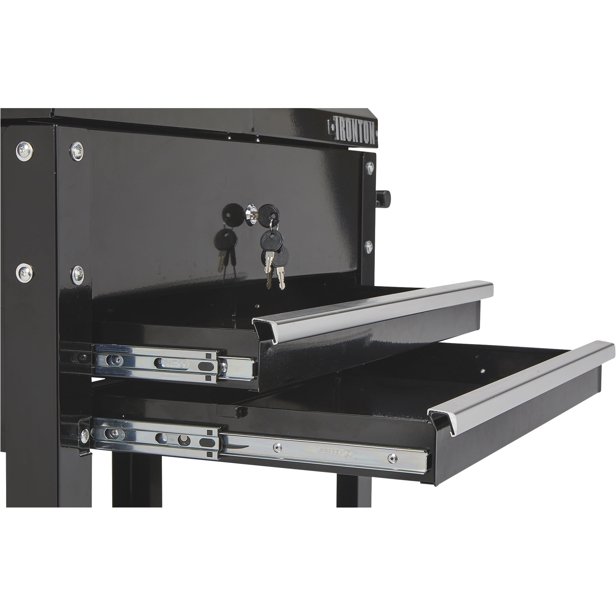 Ironton 2-Drawer Rolling Tool Cart, Heavy-Duty Steel Storage Organizer (Black, 30.5 in. L x 14.5 in. W x 33 in. H) eu6bj