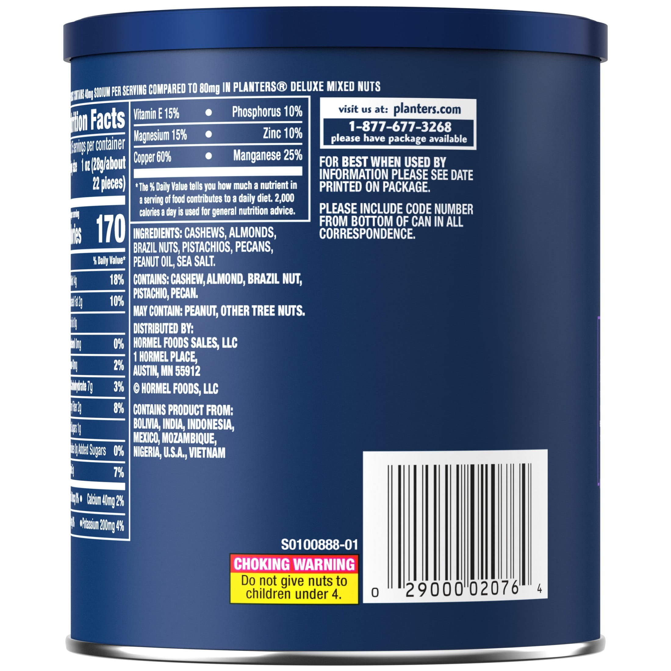 PLANTERS Deluxe Lightly Salted Mixed Nuts, Roasted Almonds Cashews and Pecans (15.25 oz) lu8pk