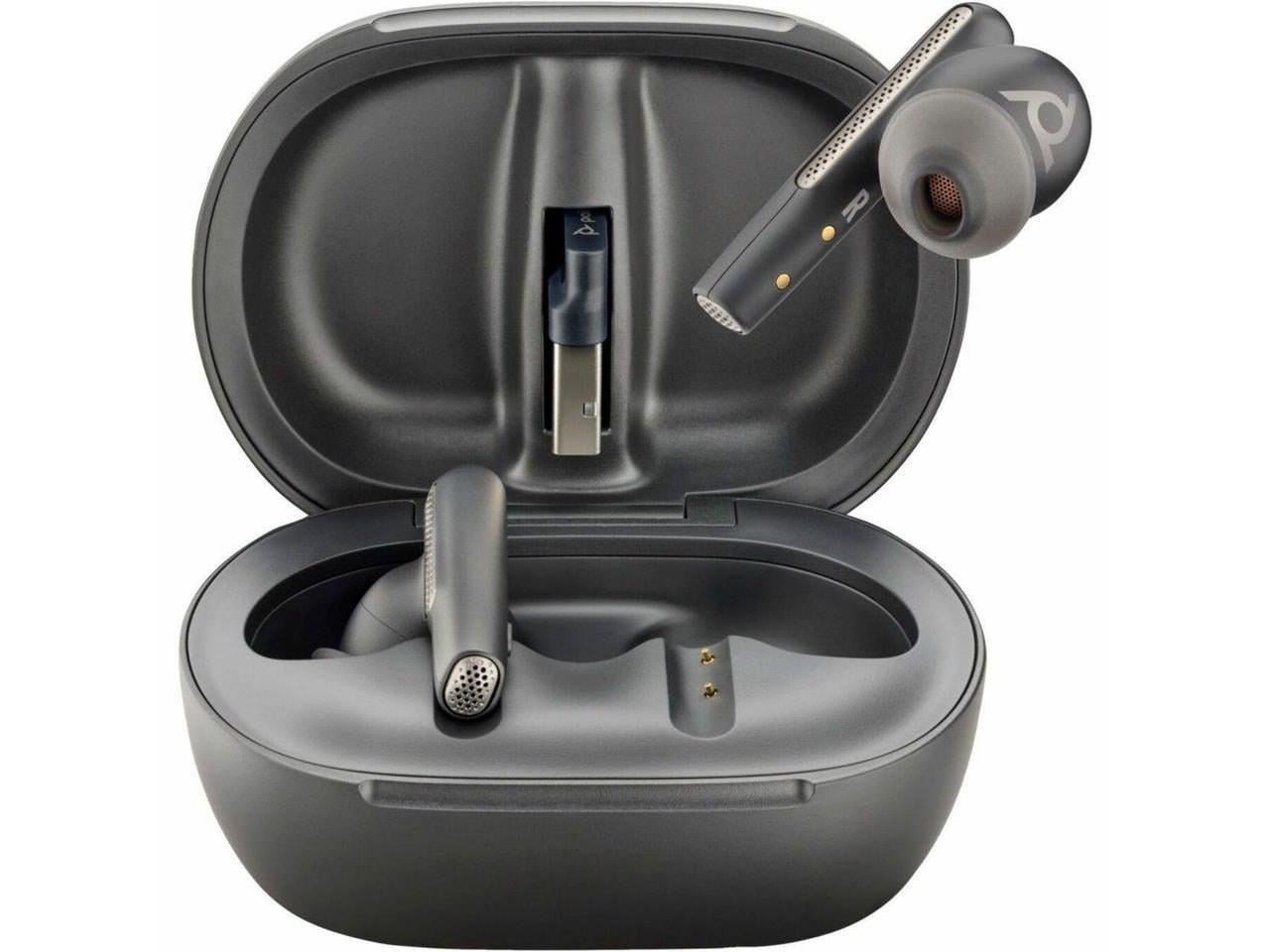 Poly Voyager Free 60+ UC Wireless Earbuds with Touchscreen Charging Case and BT700 USB-C Adapter (Carbon Black) 20m2e