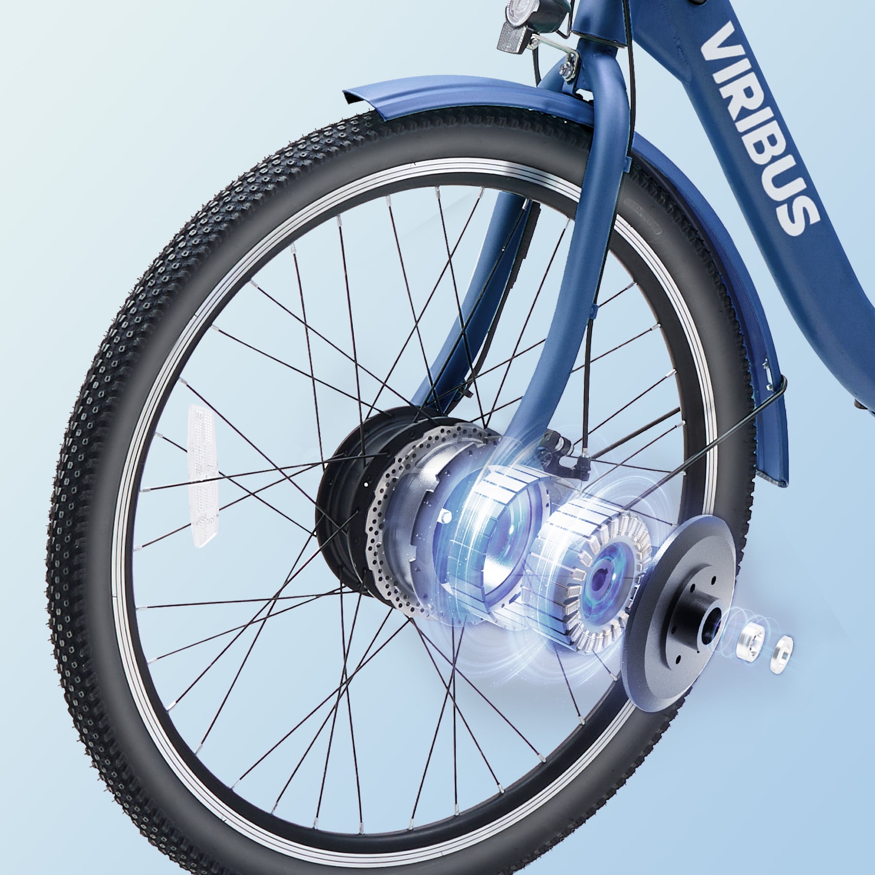 Viribus 24-inch 7-Speed Folding Electric Tricycle with 350W Motor and Rear Storage Basket (Blue, 24 in) ag2k7