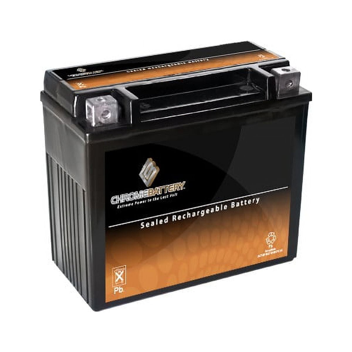 Chrome Battery YTX20-BS Motorcycle Battery for Harley-Davidson 1340cc FX/FXR Series (12V, 18Ah, 270 CCA) aq7x6