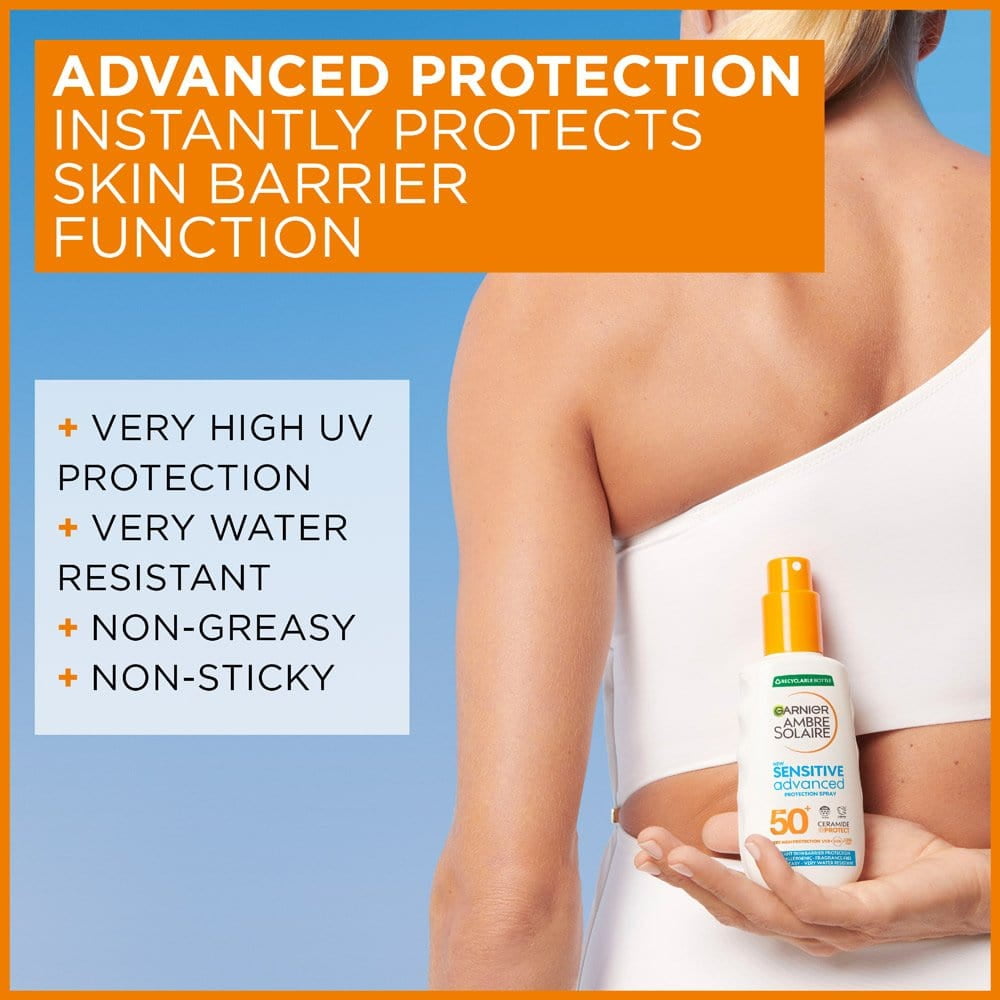 Garnier Ambre Solaire Sensitive Advanced Sun Protection Spray (SPF 50+, 5.07 fl oz) vvltd