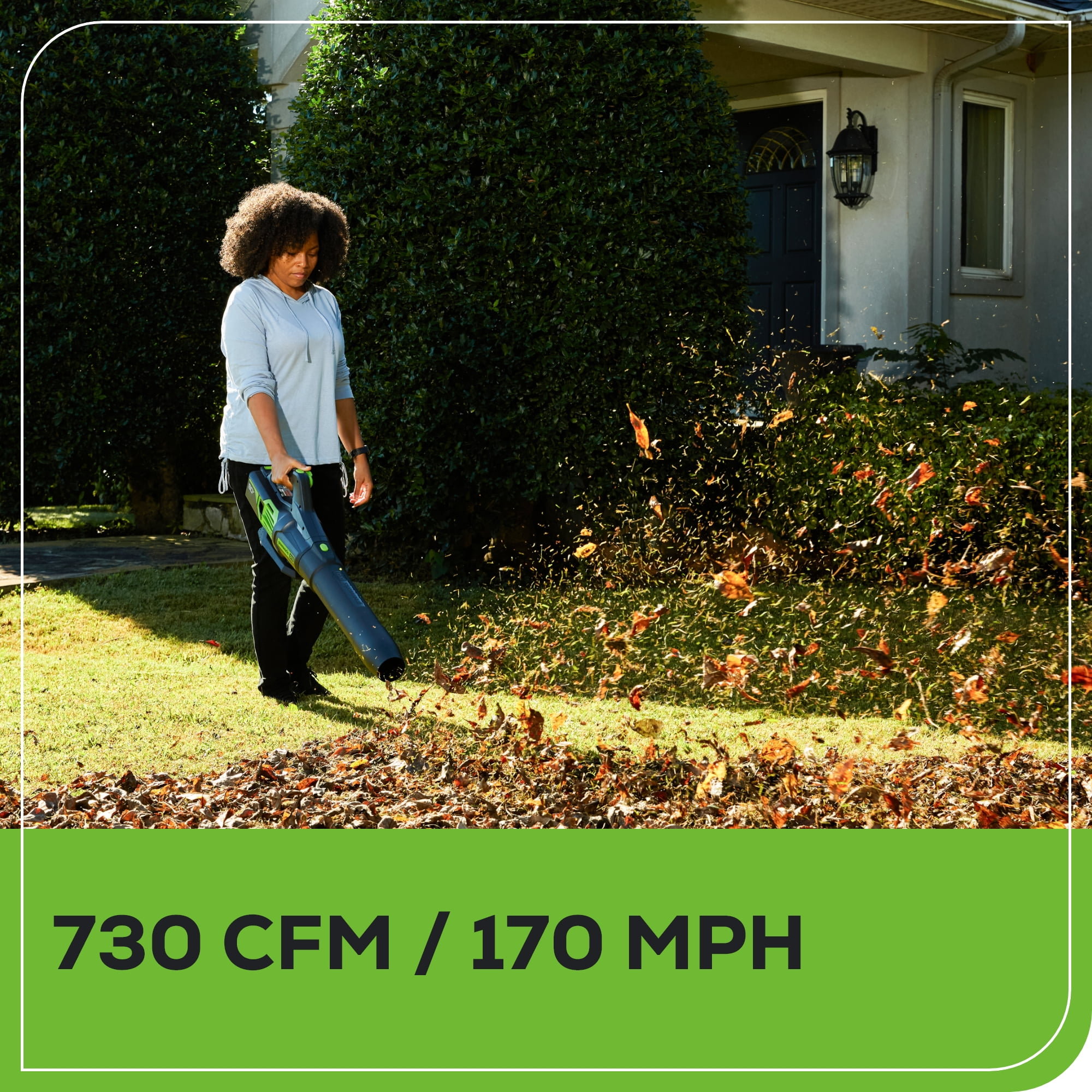 Greenworks Pro 80V Brushless Cordless Axial Blower, High-Performance Leaf and Debris Clearing Tool (Tool Only) qzk5w