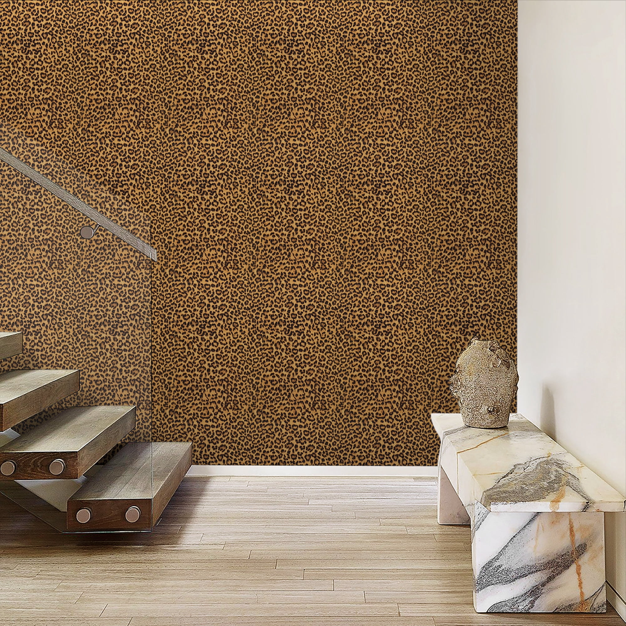 UMIGGEE Leopard Print Peel and Stick Wallpaper, Removable Self-Adhesive Contact Paper for Bedroom and Bathroom (Yellow, 15.7-in x 118-in) qkckd