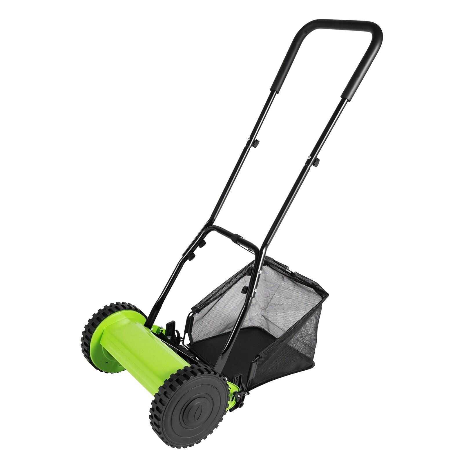 Generic Hand Push Reel Lawn Mower with Grass Catcher and Adjustable Cutting Height (Green, 12 in) alwo9