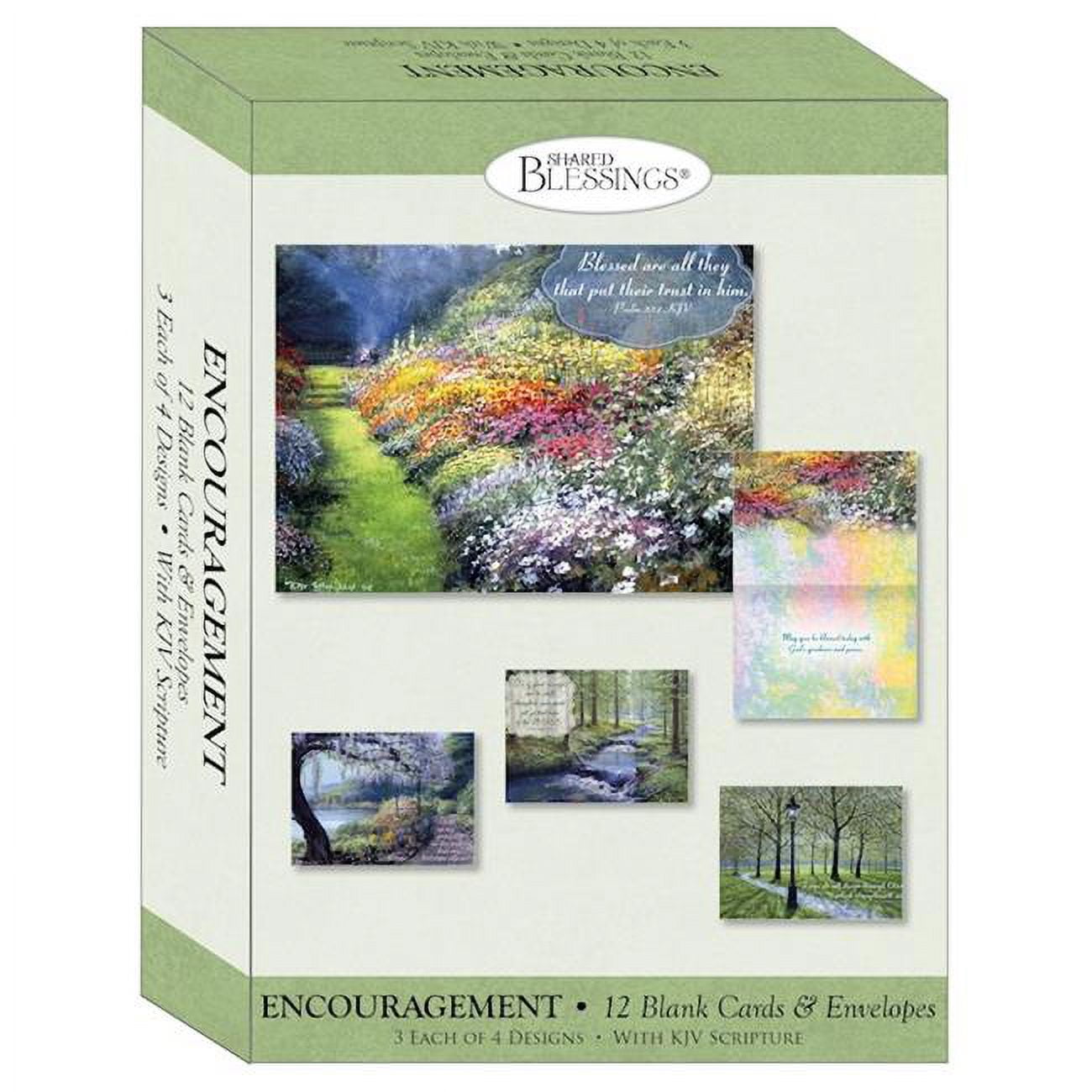 Crown Point Graphics Shared Blessings Encouragement Greeting Cards (Serene Landscapes, 12 Pack, 4.5 in x 6.5 in) 1355e