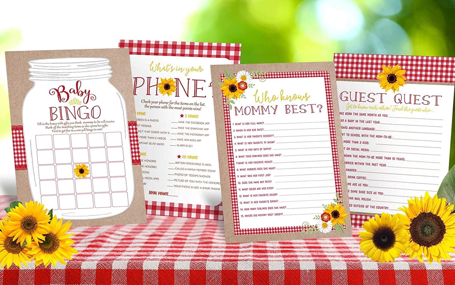 Your Main Event Prints BBQ Baby Shower Games Activity Set (4-Game Pack, 5 in x 7 in) jgpp4