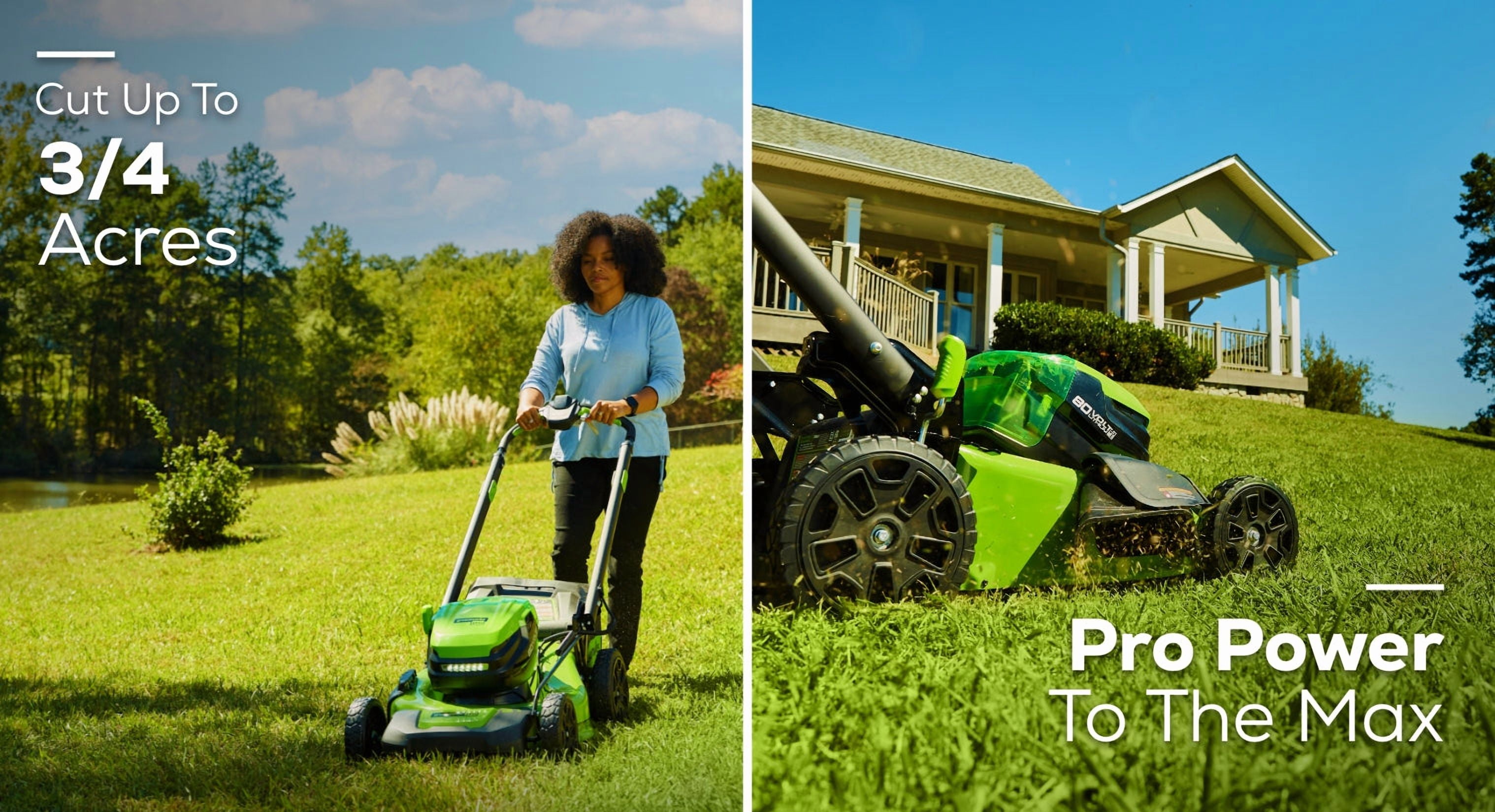 Greenworks 80V 21 in Cordless Self-Propelled Lawn Mower with 4.0Ah and 2.0Ah Batteries (Green, 21 in) nizz4