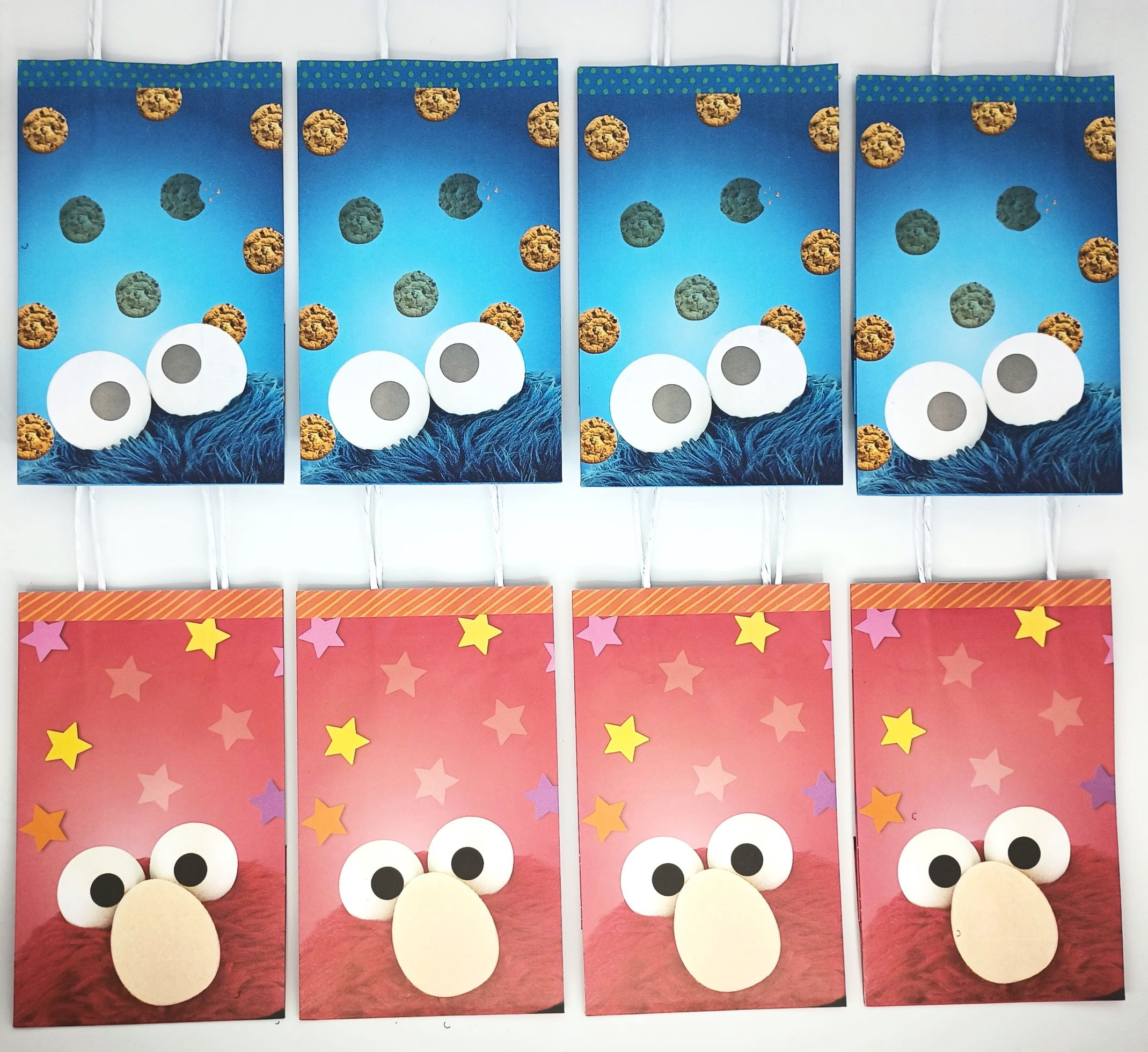 Amscan Sesame Street Party Favor Gift Bags (Blue, 8 Count, 8.25 in x 5 in x 3.25 in) gp0l6
