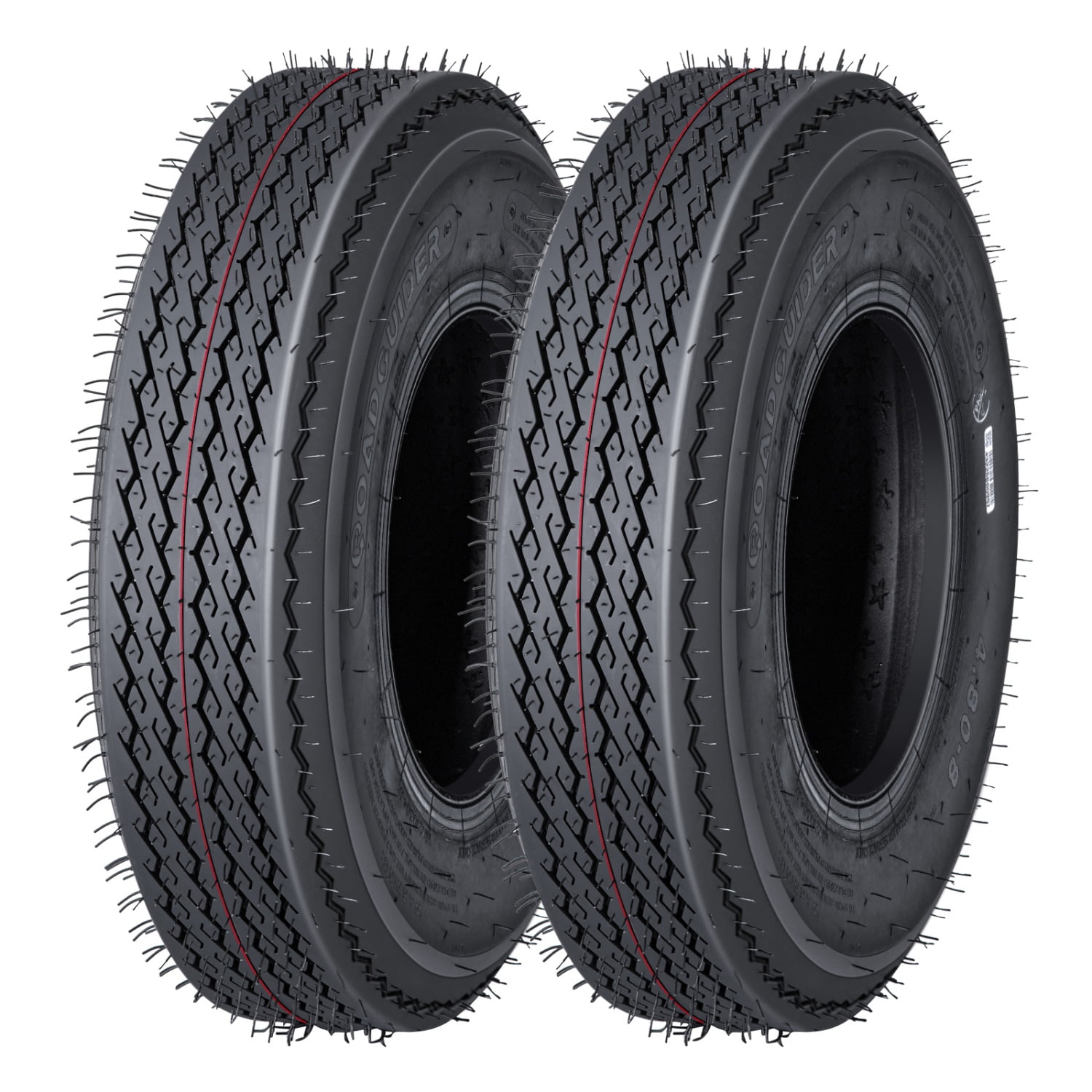 Telyswee 5.30-12 Trailer Tires (Load Range C, 6PR, Black, Set of 2) imp5e