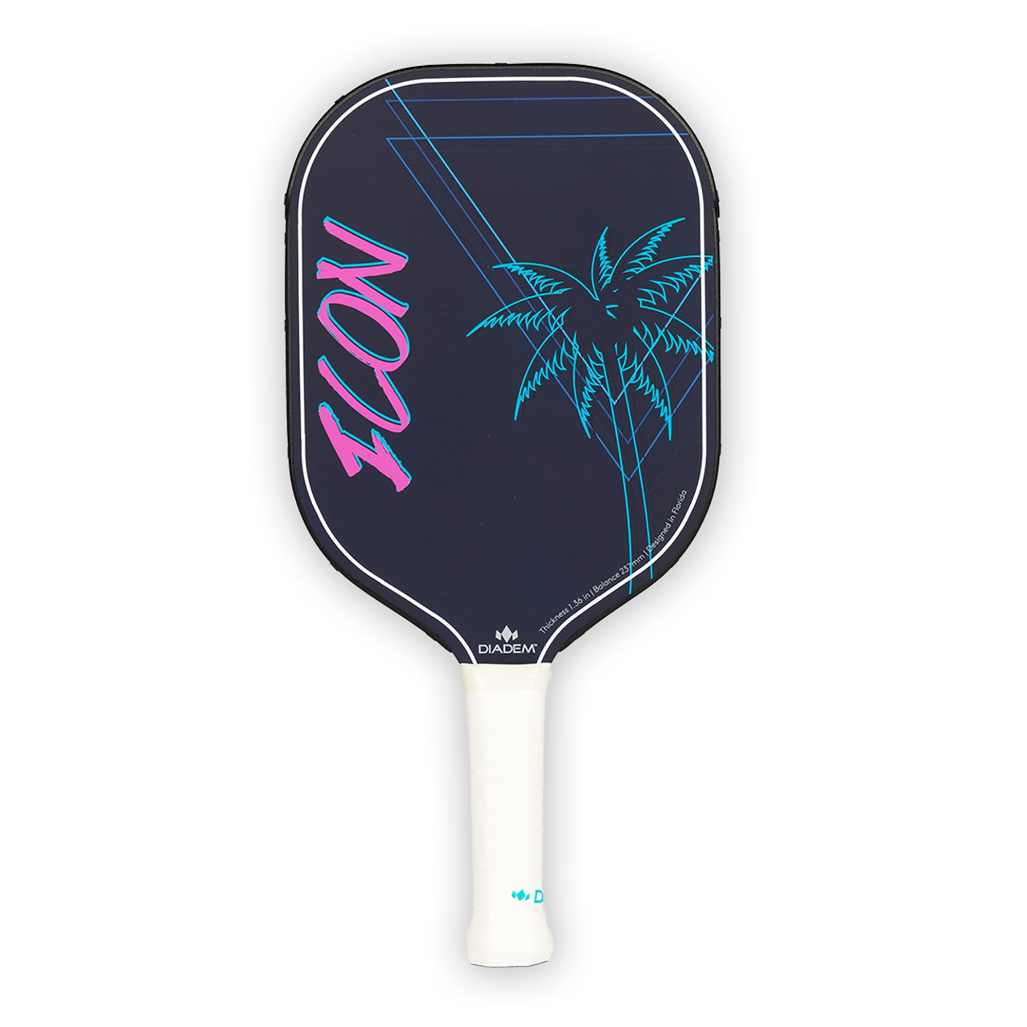 Diadem Sports Icon Pickleball Paddle, Lightweight Carbon Fiber Professional Performance (Blue Miami Vice, 7.7 oz) izwc9