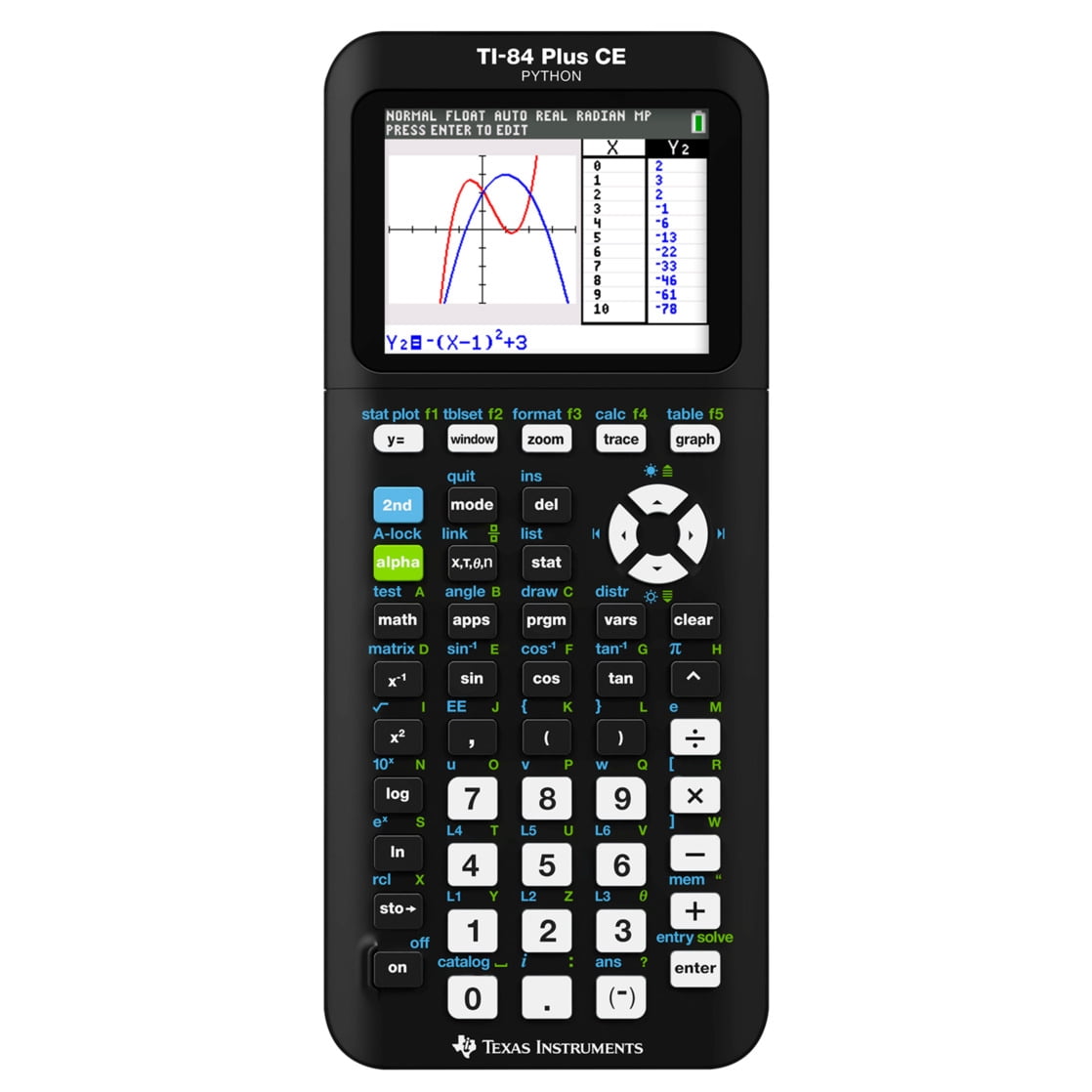 Texas Instruments TI-84 Plus CE Python Graphing Calculator (Black, 1 Unit) 8hylf