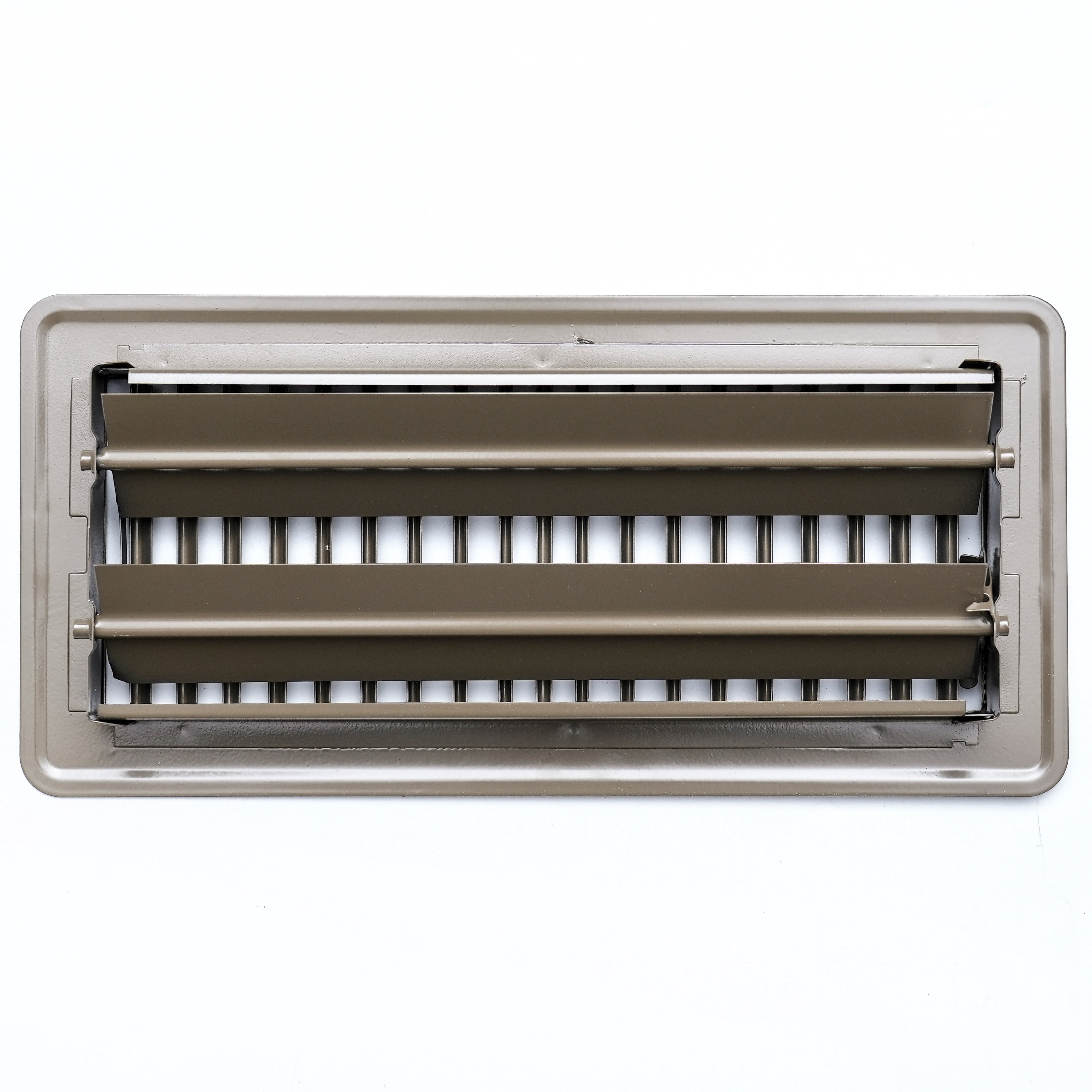Handua Floor Register Vent Cover, Heavy Duty Steel Louvered Grille with Adjustable Damper (Brown, 4 in x 10 in) vlnss