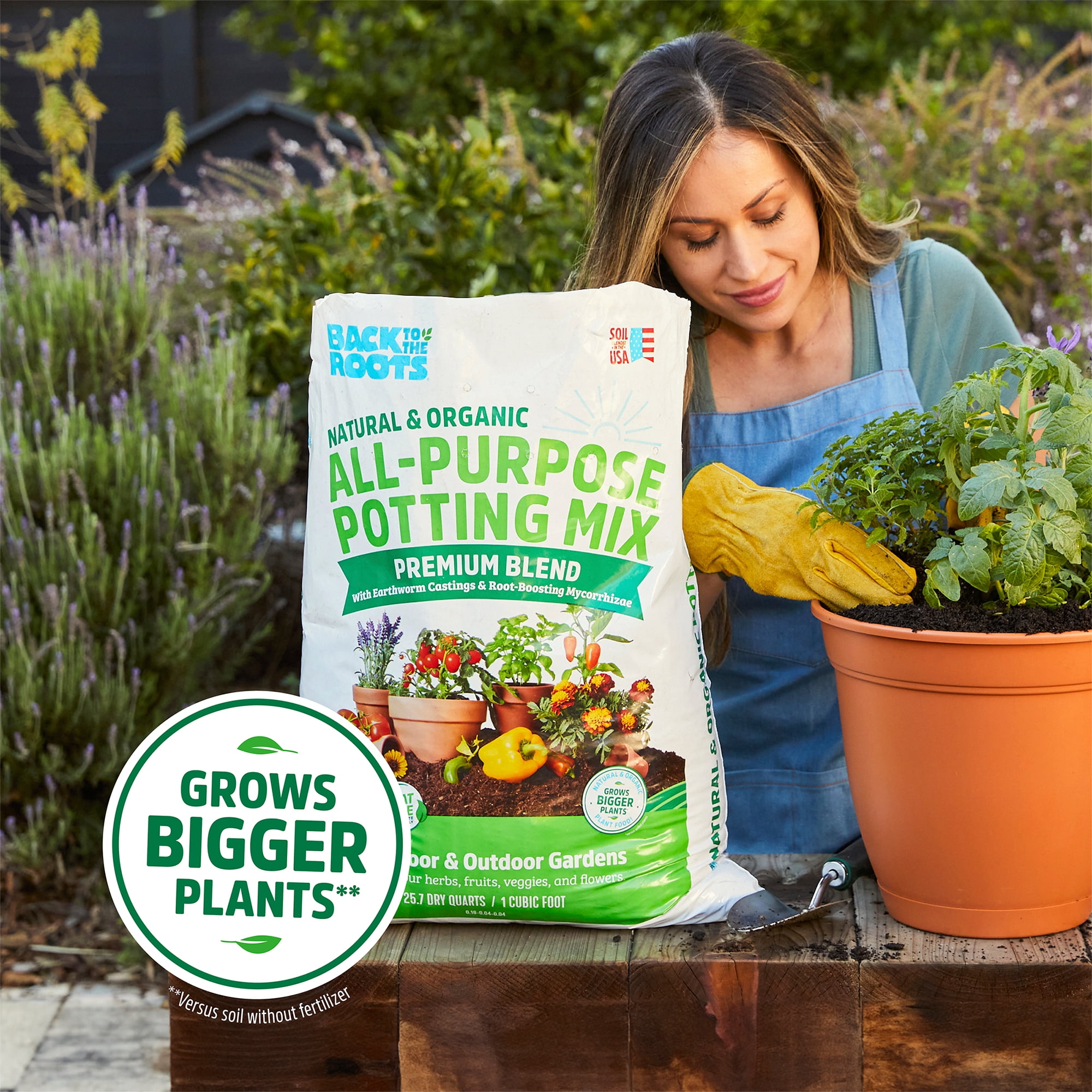 Back to the Roots Organic Potting Mix (All-Purpose Gardening Soil, 4 cu. ft. Total) pl3ca