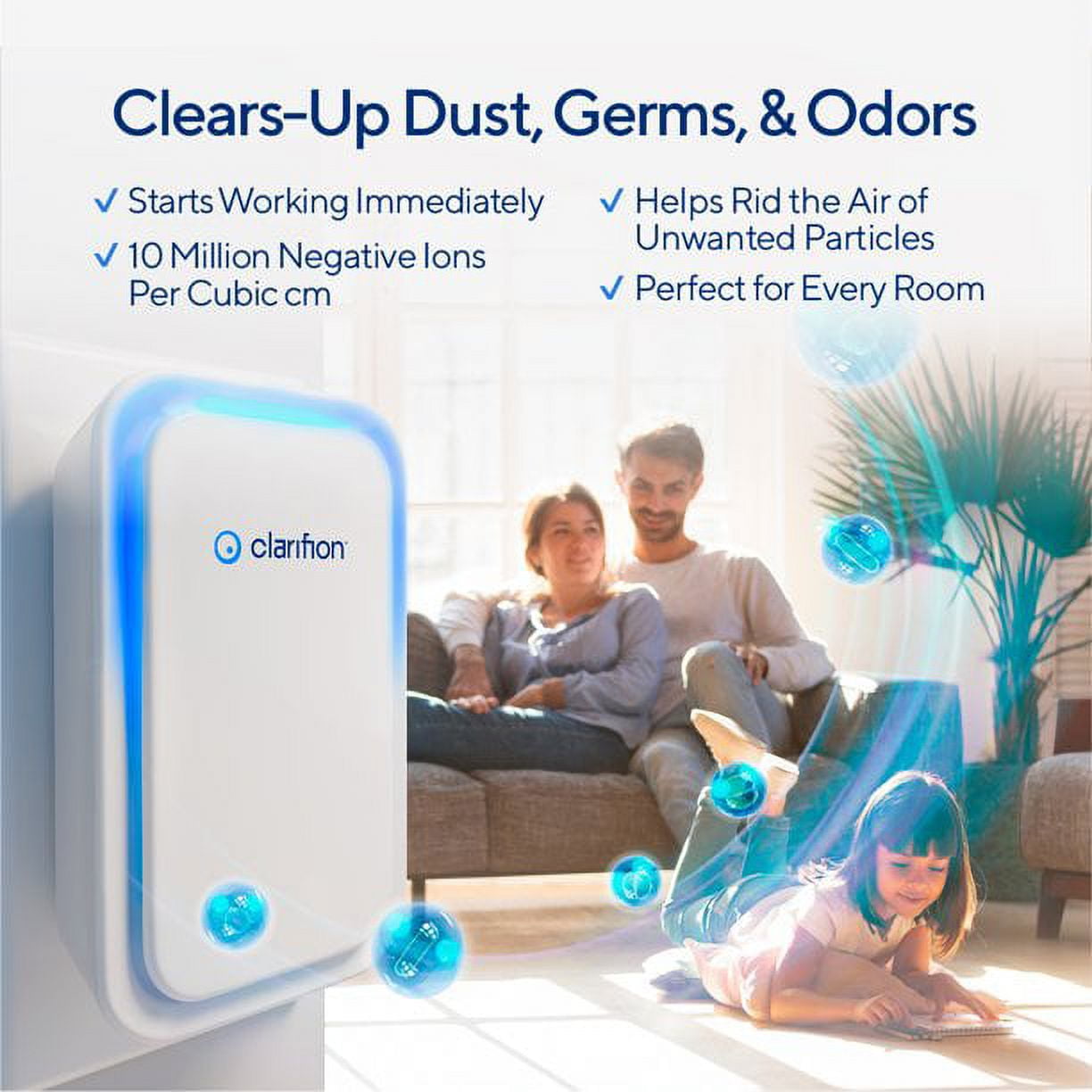 Clarifion Negative Ion Air Purifier and Ionizer (6 Pack) Plug-in Filterless Air Cleaner for Home and Office 1natl