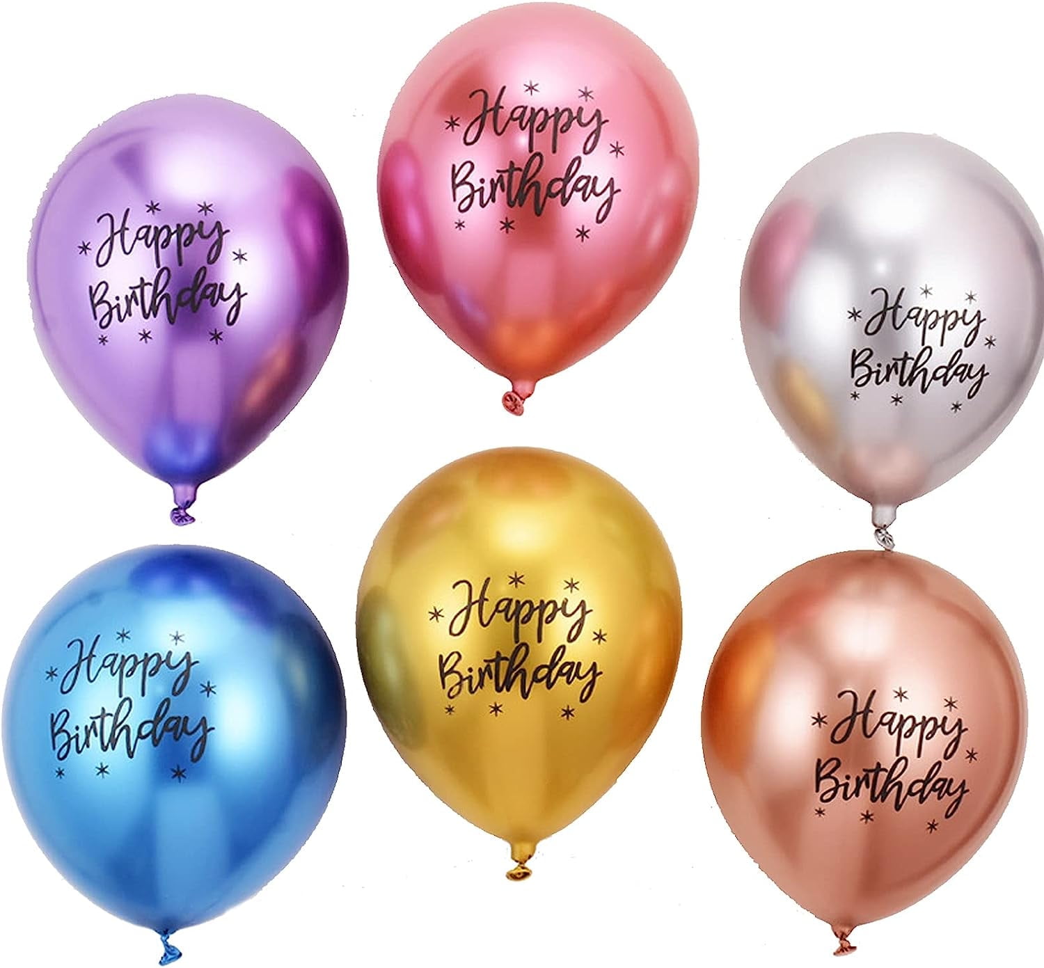 YSTDHL Happy Birthday Metallic Latex Balloons Party Decorations (Multicolor, 20 Pack, 12 in) vgerd
