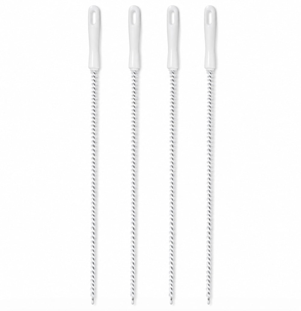 TIKA Drain Cleaning Brush Set, Flexible Pipe Scrubbers for Kitchen and Bathroom Sinks (4 Piece Set) 15lnl