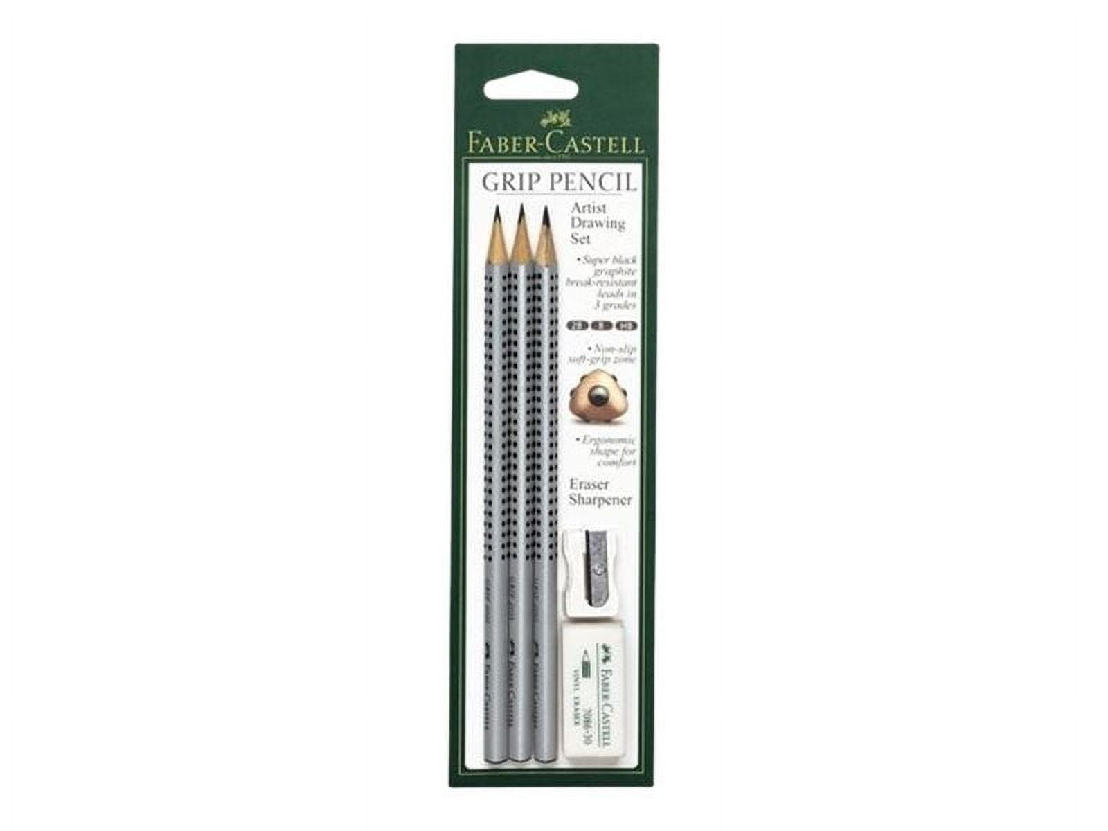 Faber-Castell GRIP Artist Drawing Set, Professional Graphite Pencils for Sketching and Illustration (2B, B, HB, 3-Pack) 6px01