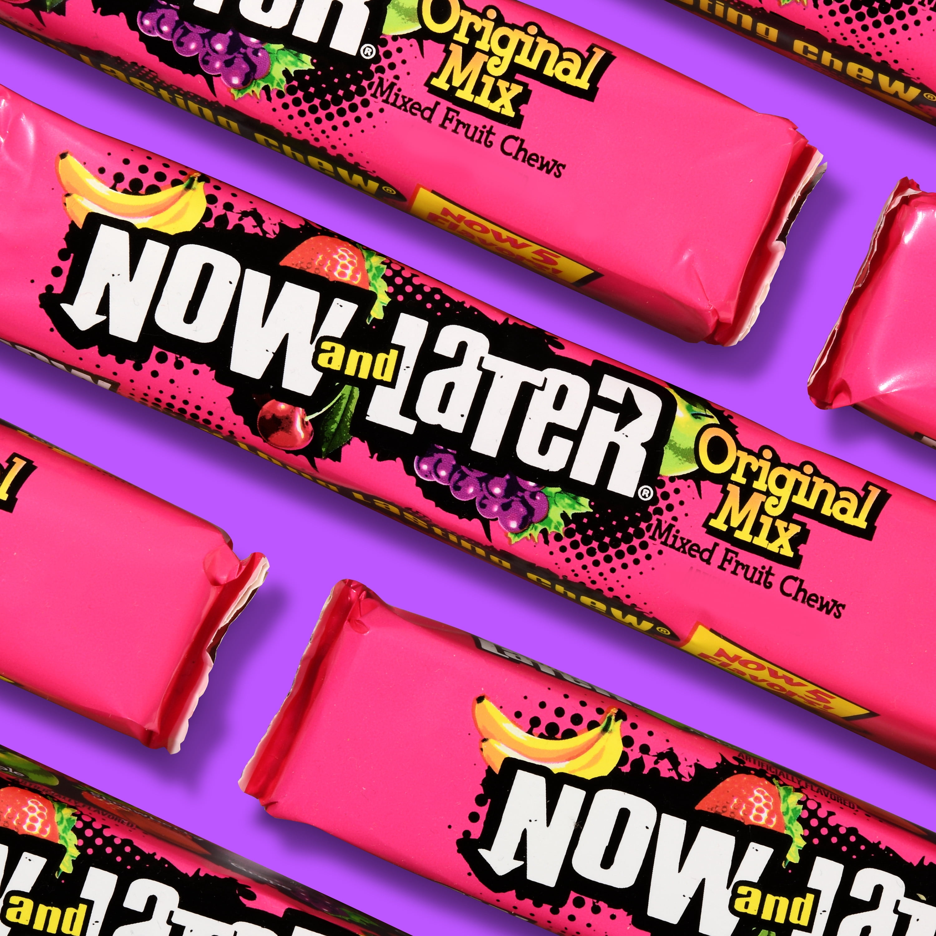 Now and Later Original Mix Fruit Chews Candy (Assorted Flavors, 2.44 oz) kz1tw