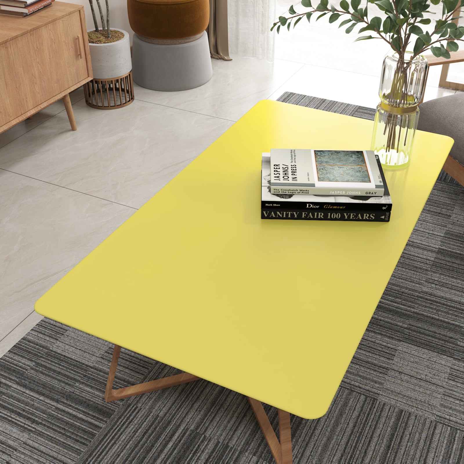 VEELIKE Solid Yellow Contact Paper Peel and Stick Wallpaper for Furniture and Walls (Yellow, 15.7 in x 118 in) 8ehhv