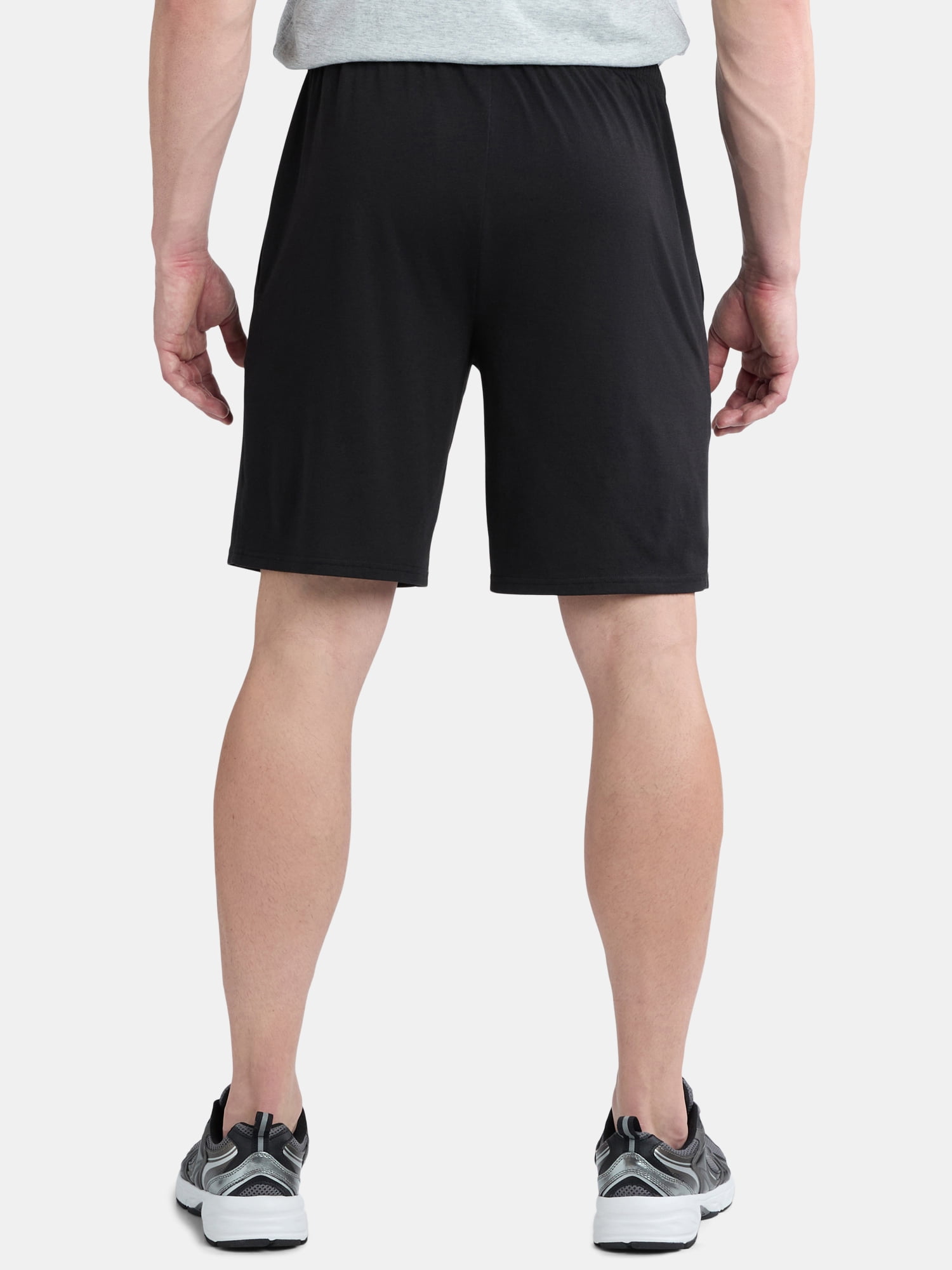 Athletic Works Men's Tri-Blend Active Shorts, Relaxed Fit Performance Athletic Wear (Black, S) 1lm5c