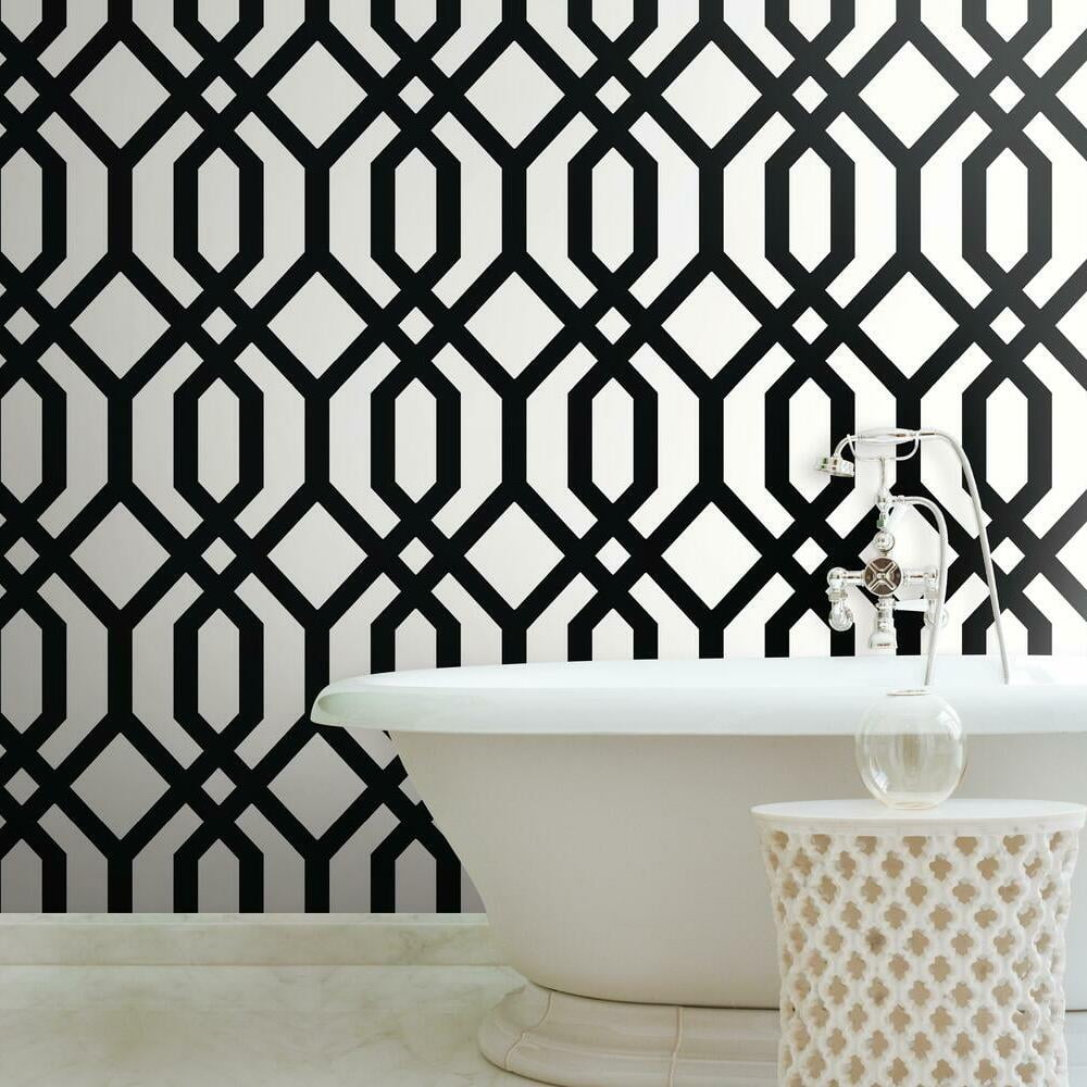 RoomMates Gazebo Lattice Peel and Stick Wallpaper (Blue, 20.5 in x 16.5 ft) 9reau