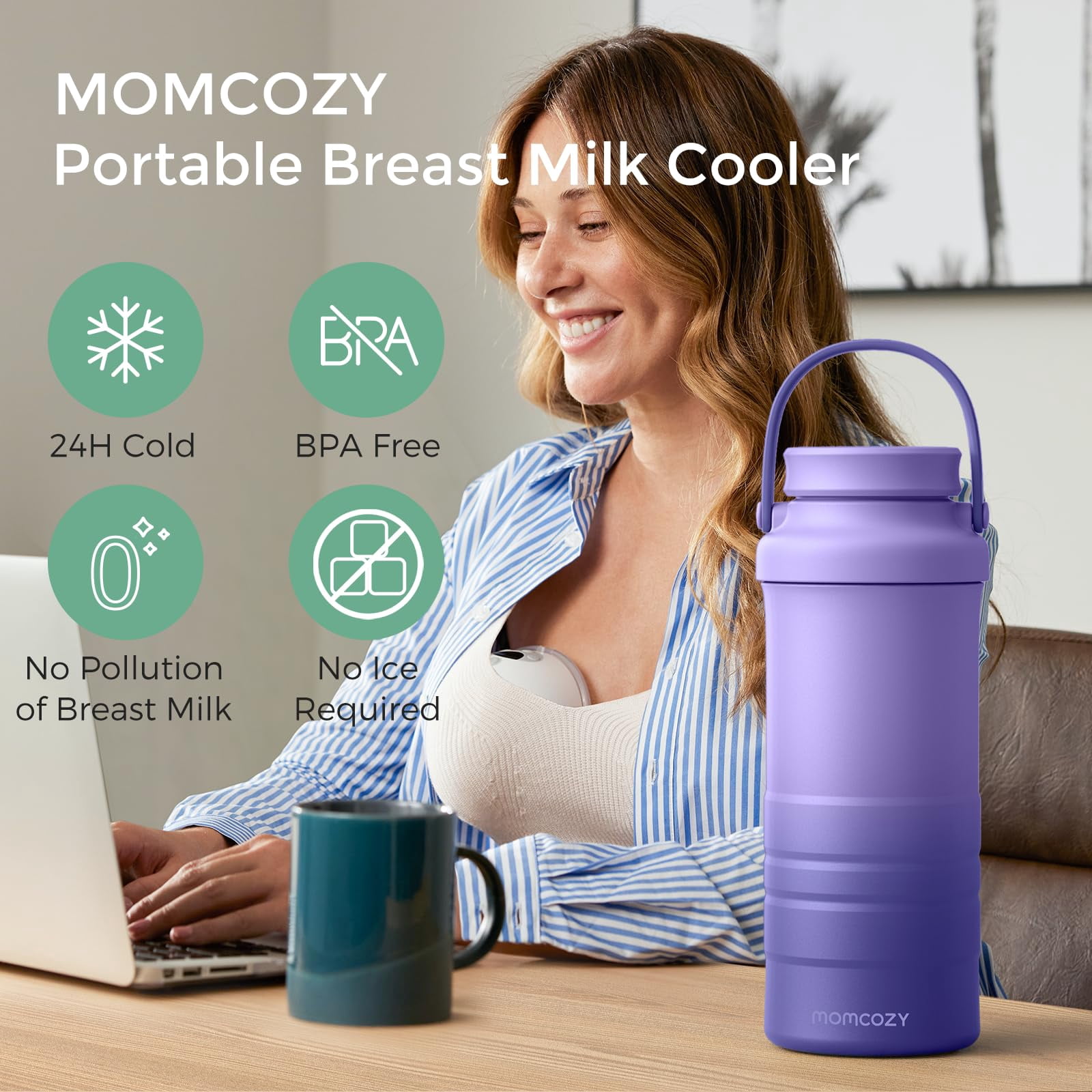 Momcozy Breast Milk Cooler Bag with 360-Degree Cooling Technology (22 oz) hylfu