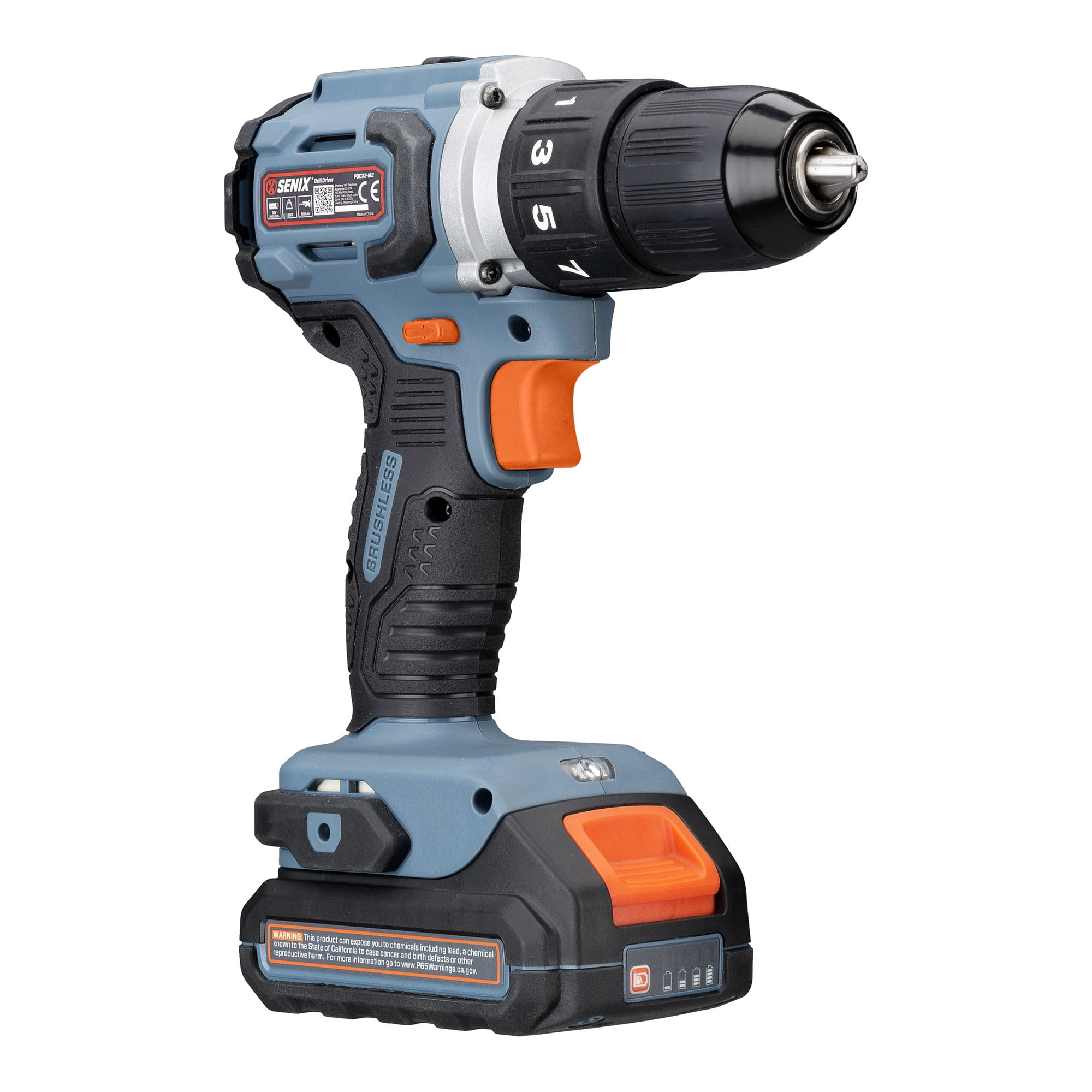 Senix 20V Cordless Power Tool Set with Keyless Drill and Hex Impact Driver (Blue, 2-Tool Kit) c8ixj - Image 4